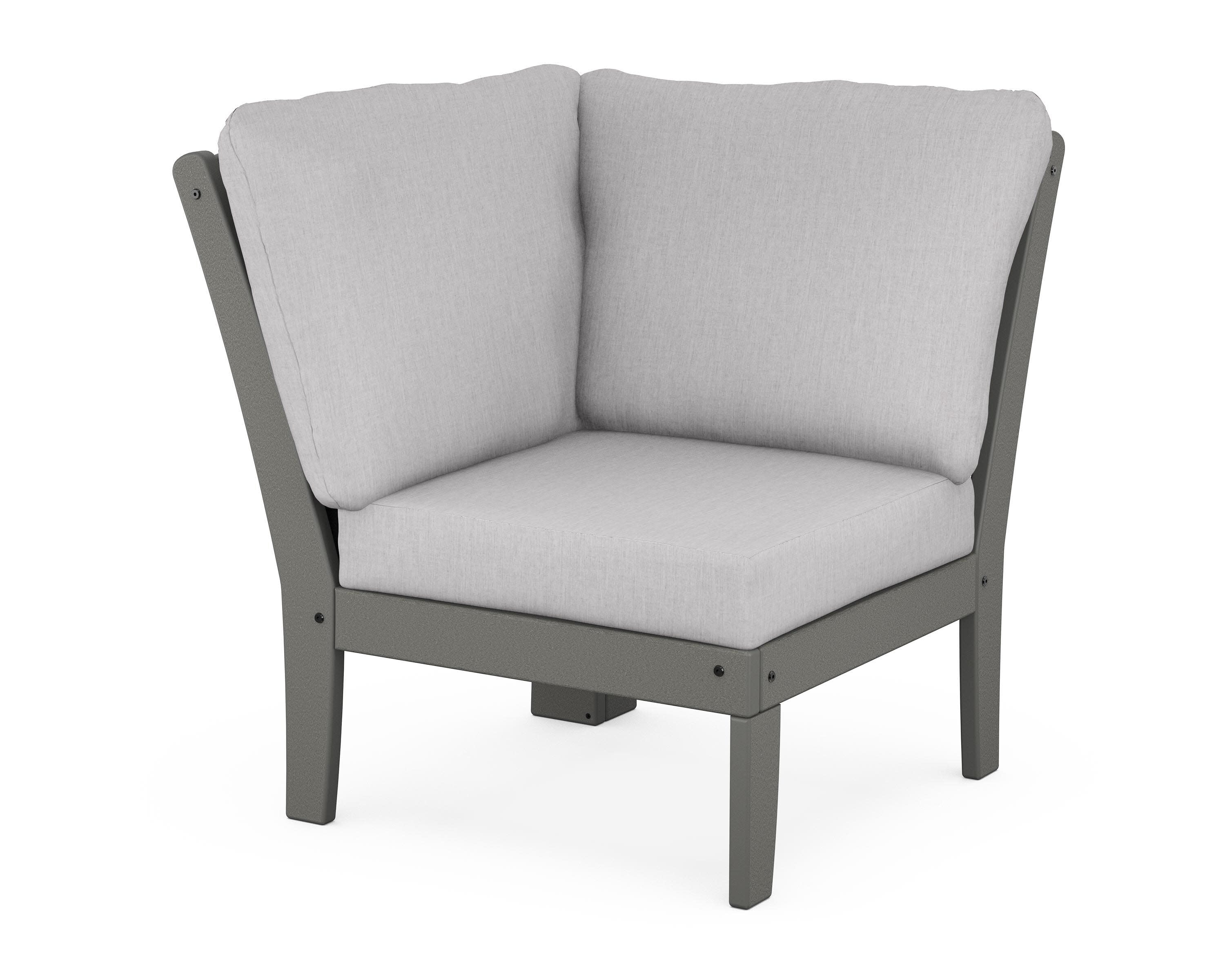 Yacht Club Modular Corner Chair in Stepping Stone / Granite