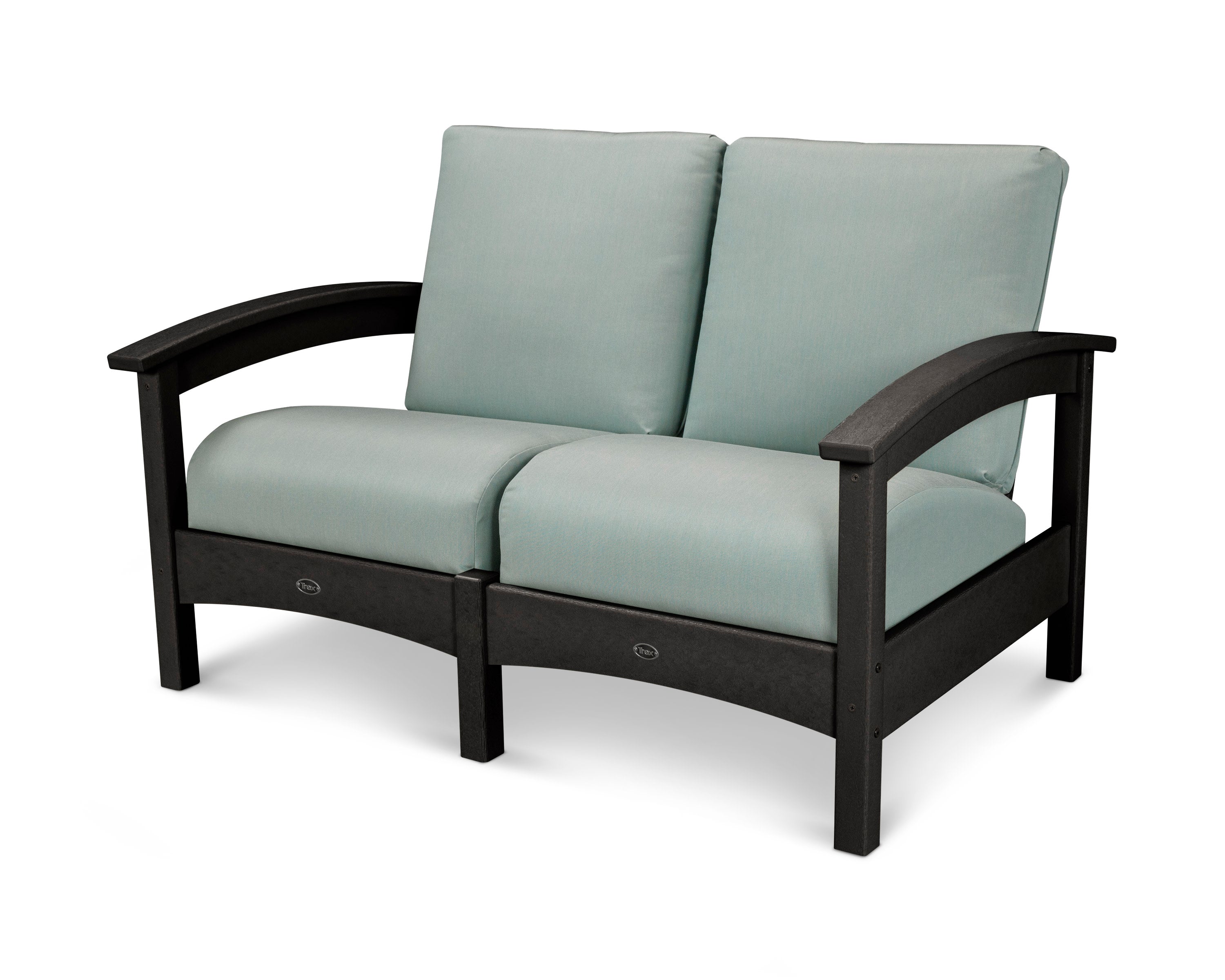 Rockport Club Loveseat in Charcoal Black / Spa