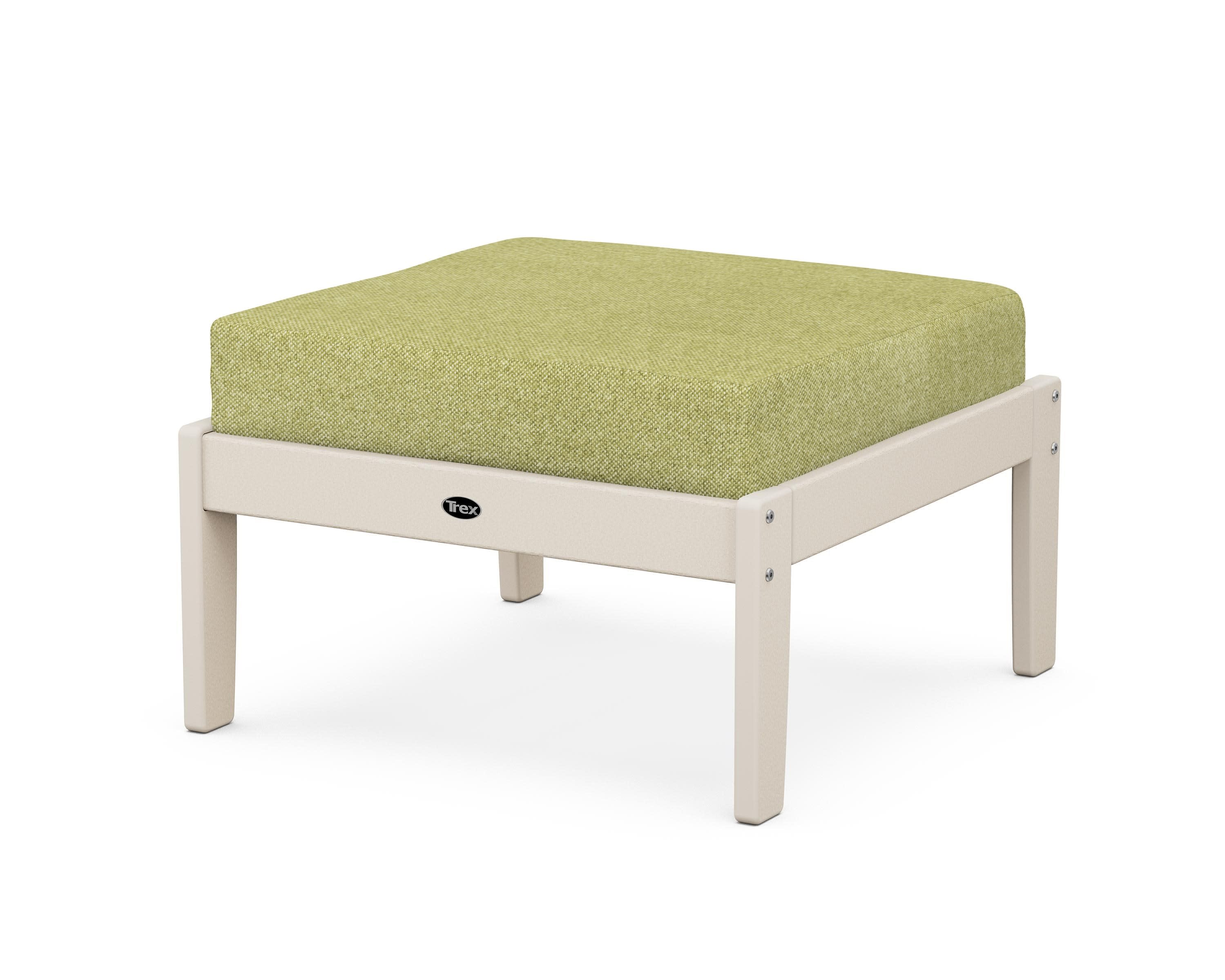 Yacht Club Deep Seating Ottoman in Sand Castle / Chartreuse Boucle