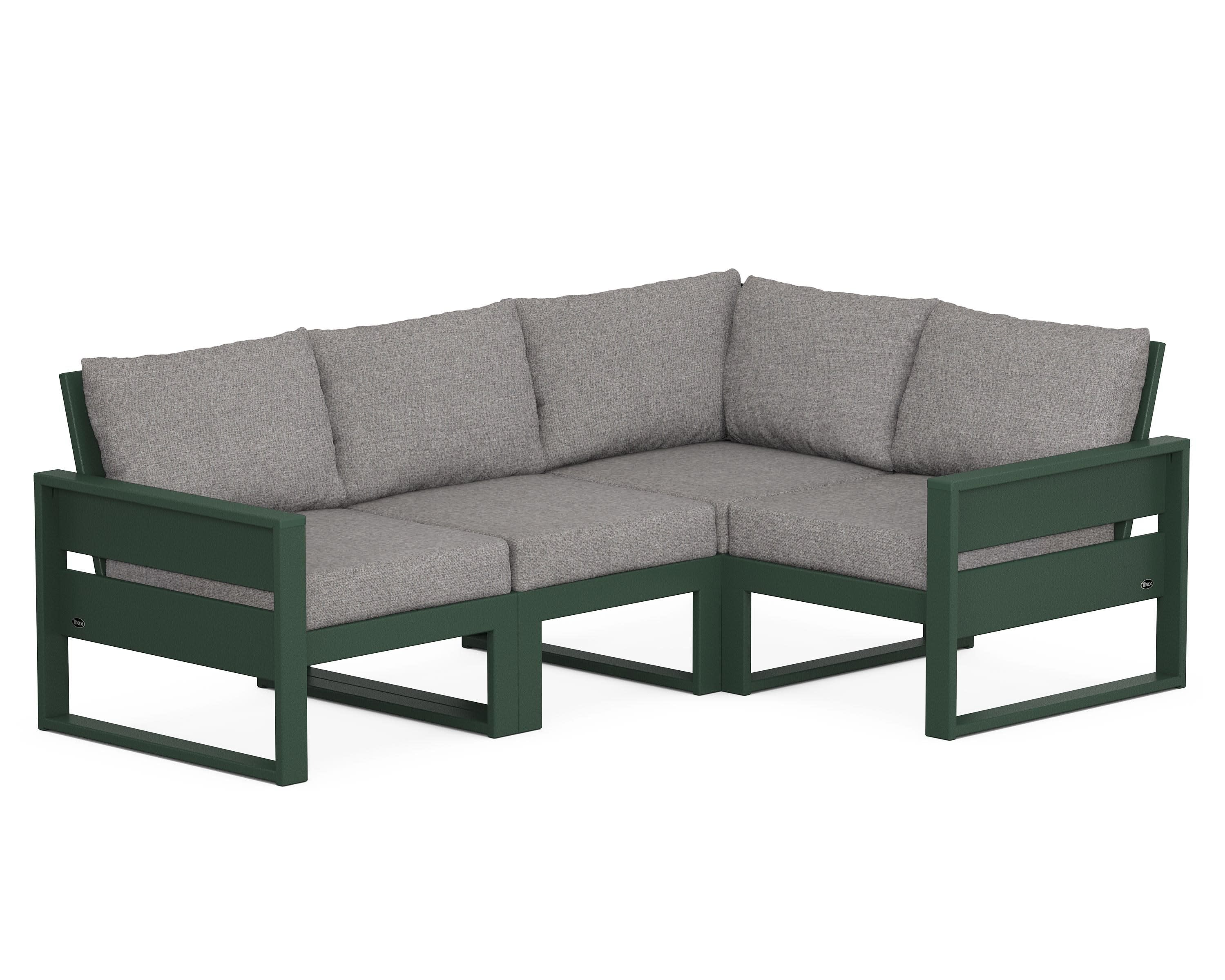Eastport 4- Piece Sectional in Rainforest Canopy / Grey Mist