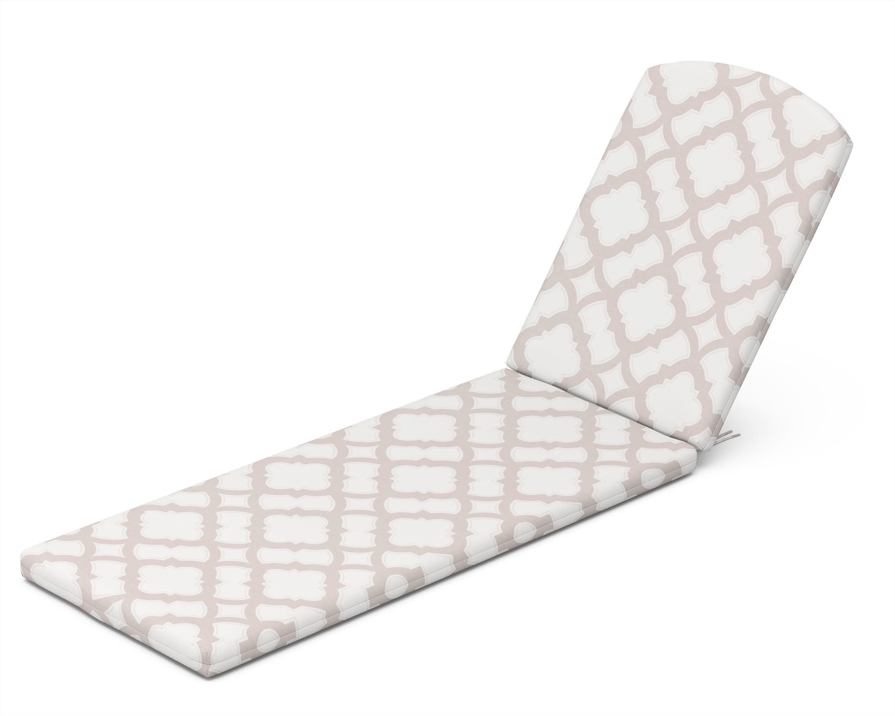 Chaise Cushion - 77"D x 21.25"W x 2.5"H in Trellis Dune Burlap