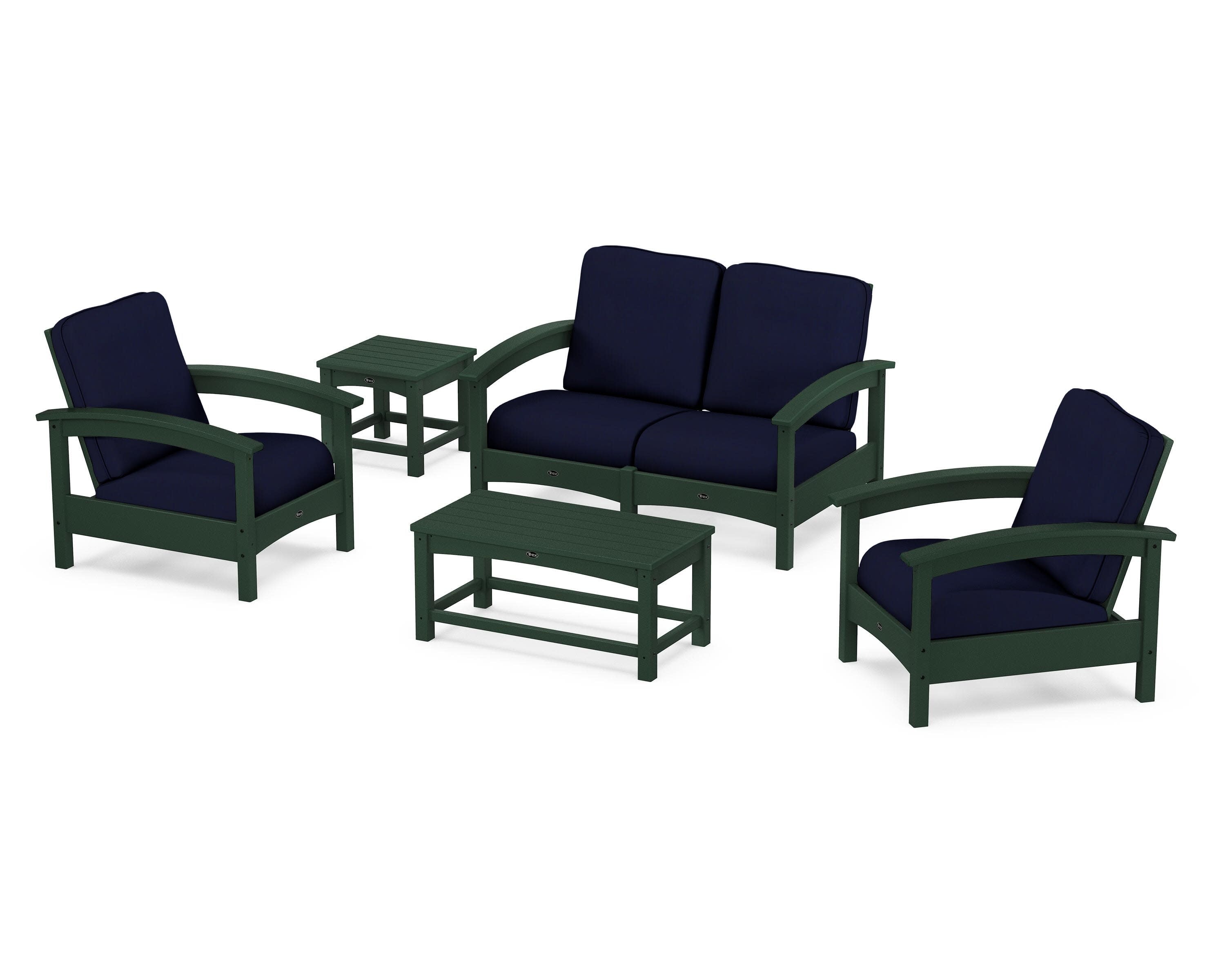 Rockport Club 6-Piece Deep Seating Conversation Set in Rainforest Canopy / Navy