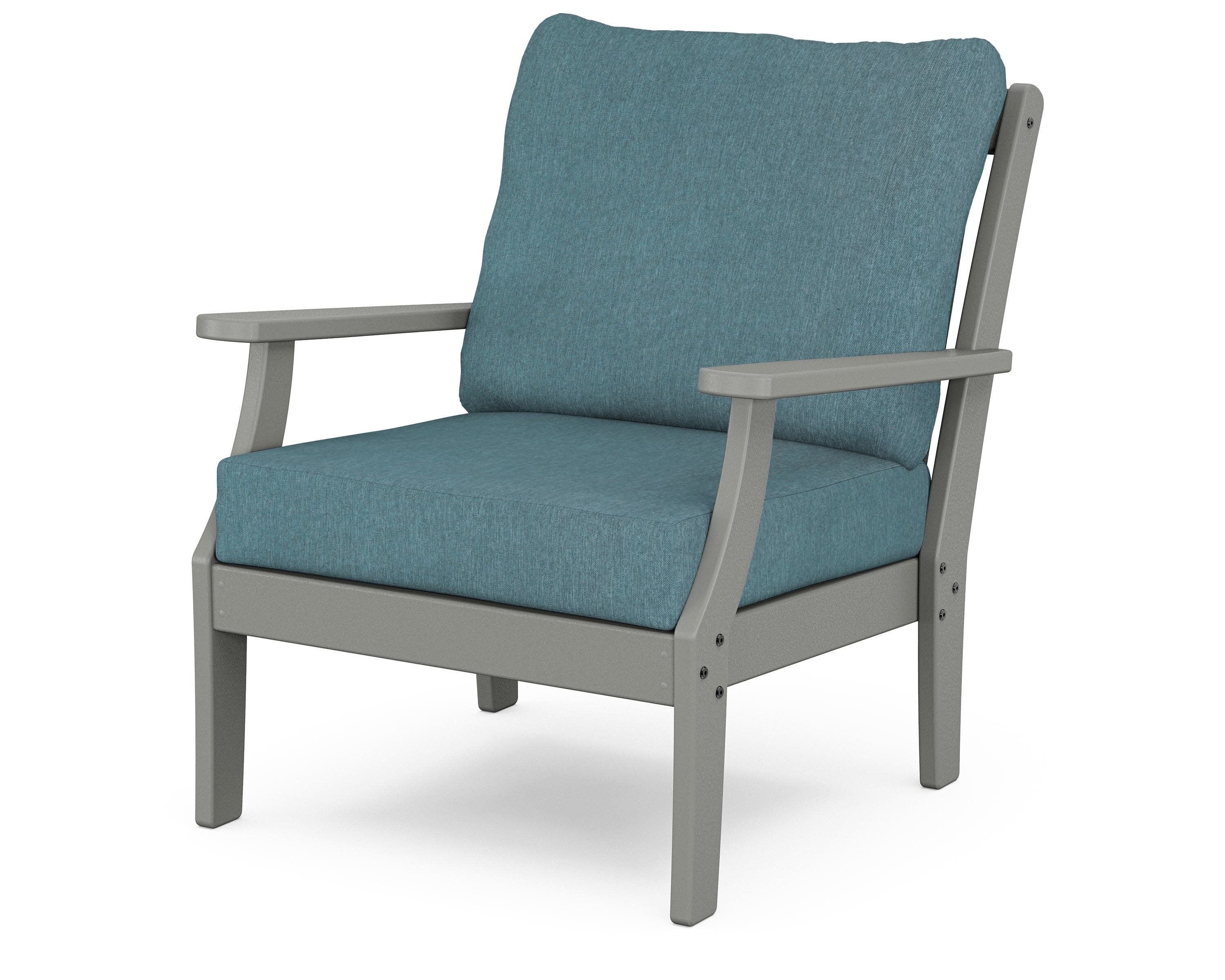 Yacht Club Deep Seating Chair in Stepping Stone / Ocean Teal