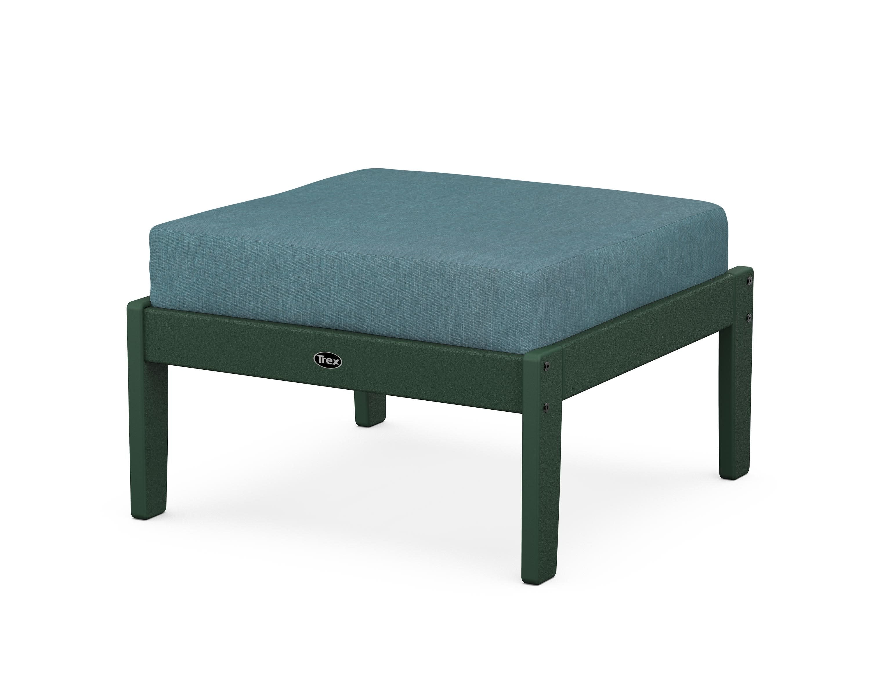 Yacht Club Deep Seating Ottoman in Rainforest Canopy / Ocean Teal
