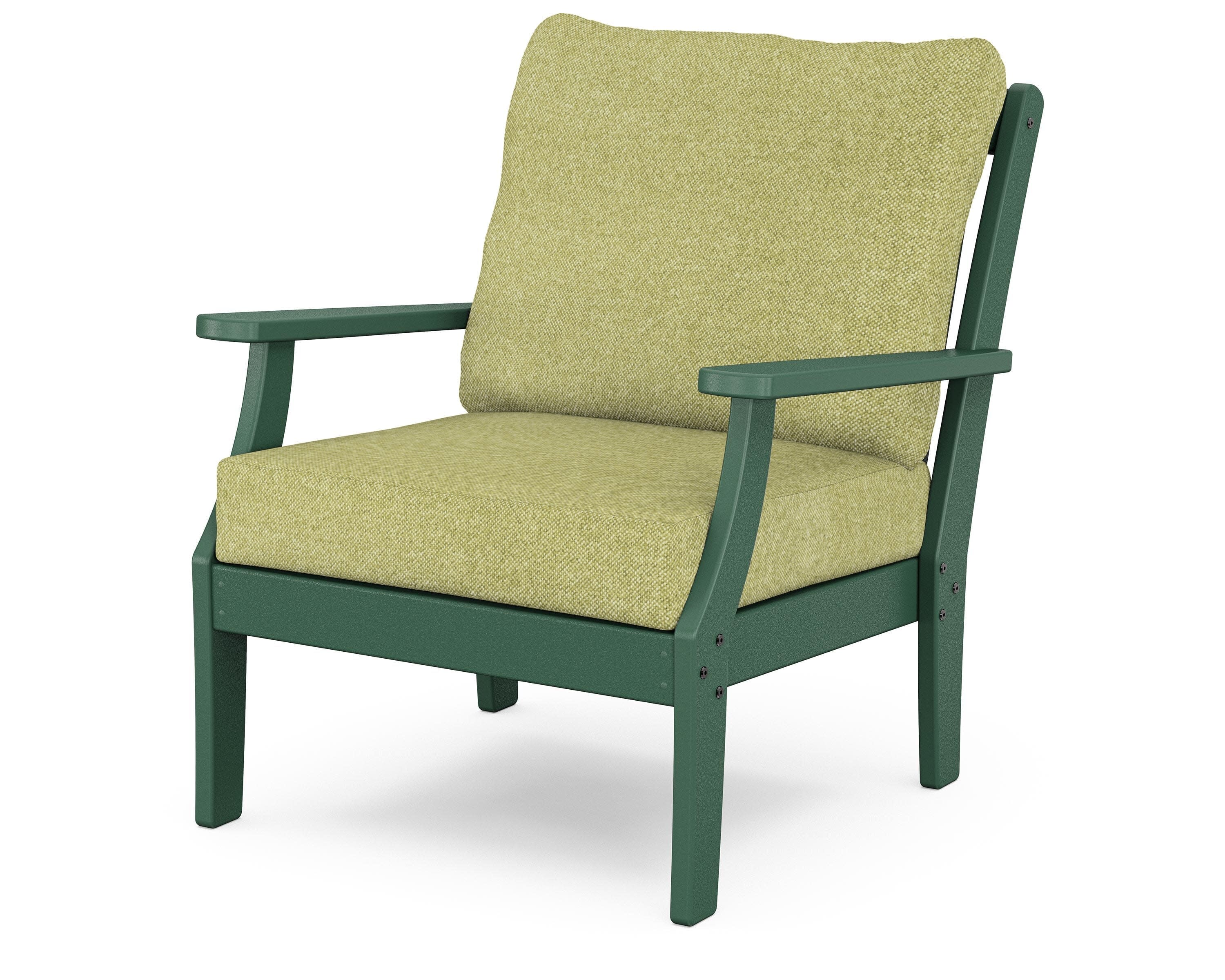 Yacht Club Deep Seating Chair in Rainforest Canopy / Chartreuse Boucle