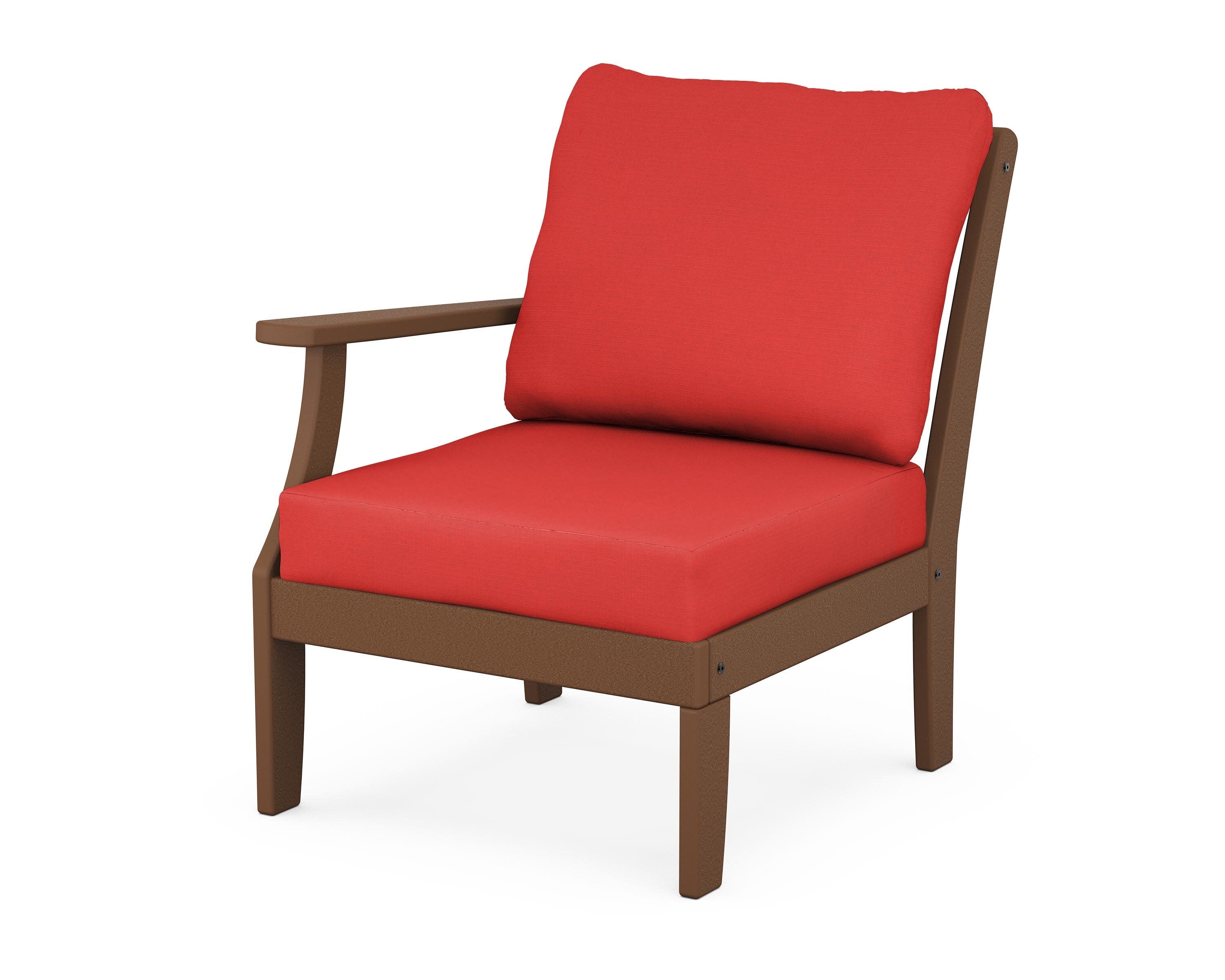Yacht Club Modular Left Arm Chair in Tree House / Crimson Linen