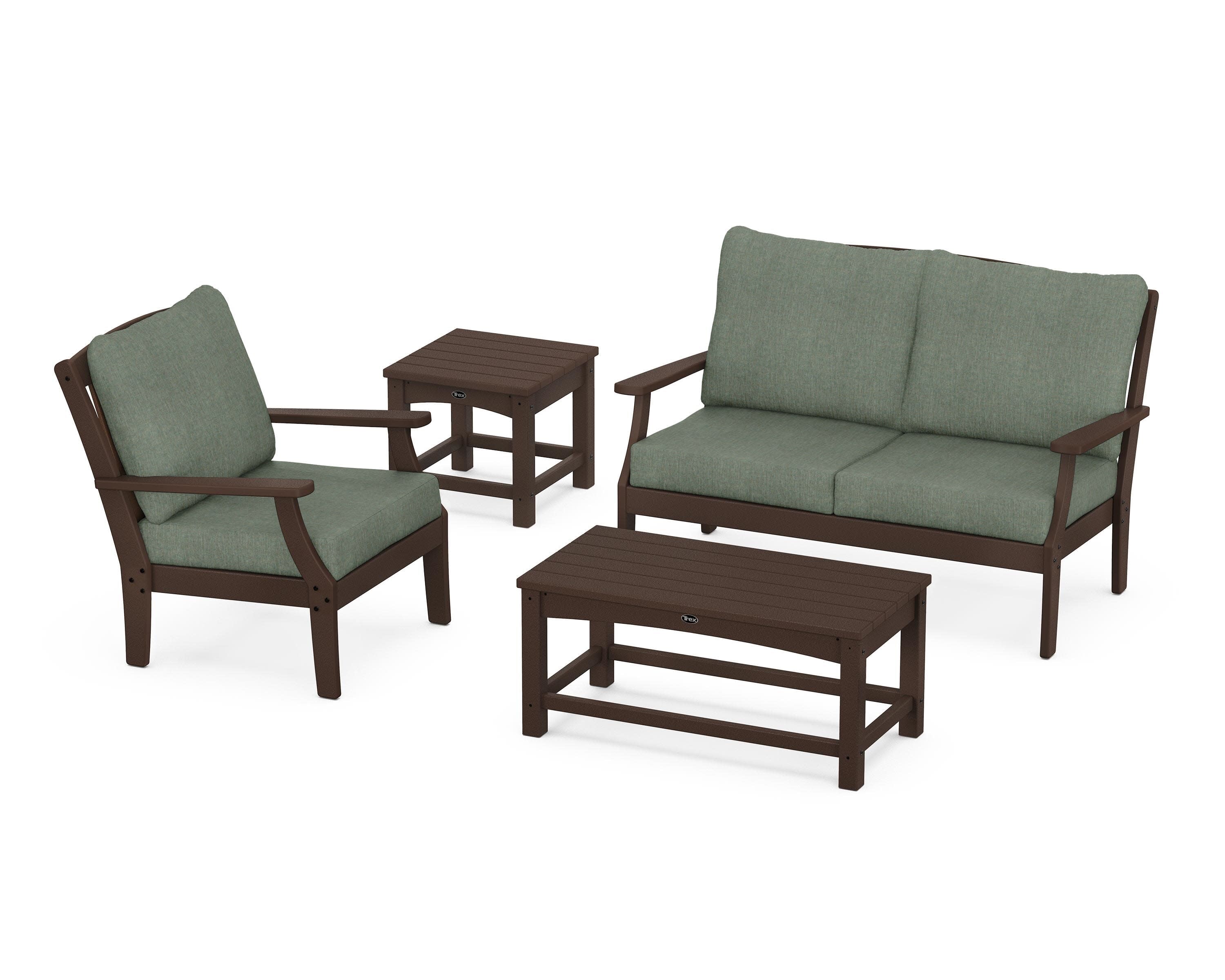 Yacht Club 4-Piece Deep Seating Set in Vintage Lantern / Cast Sage