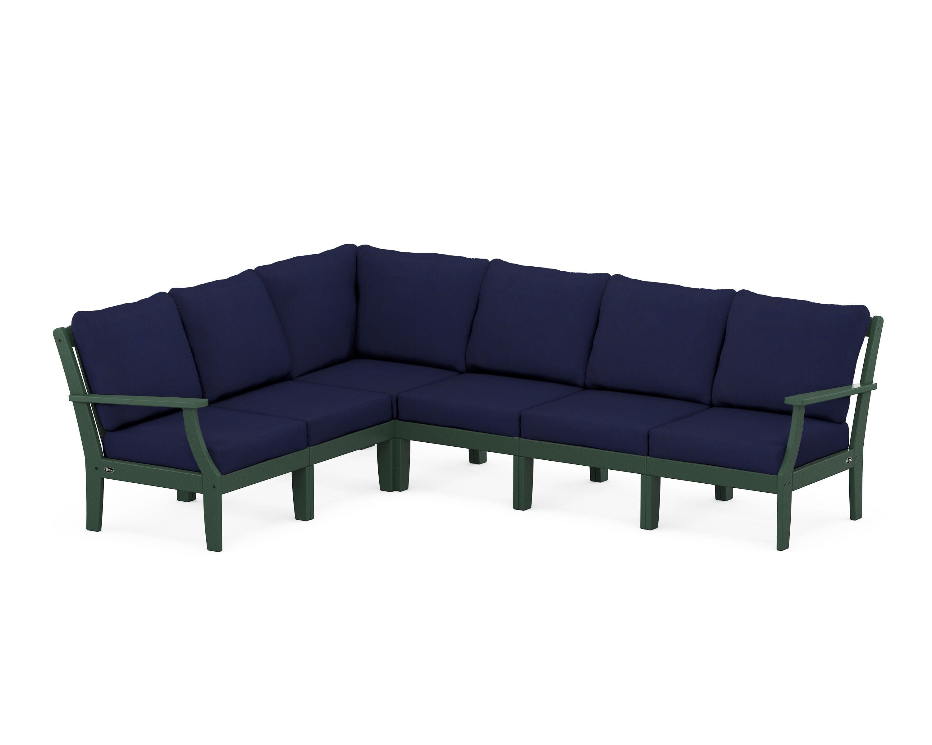 Yacht Club Modular 6-Piece Deep Seating Set in Rainforest Canopy / Navy