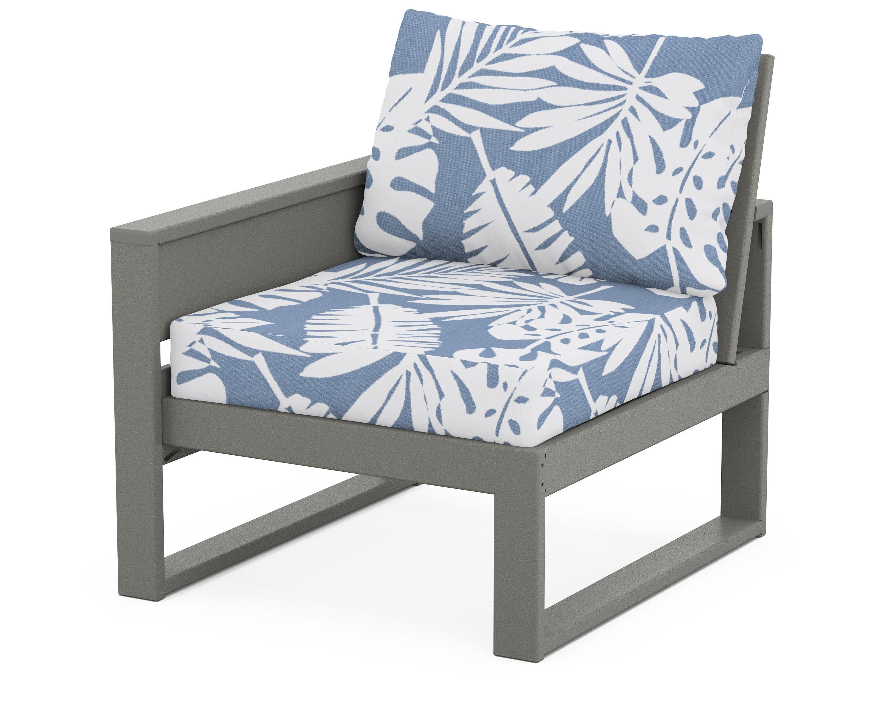 Eastport Modular Left Arm Chair in Stepping Stone / Leaf Sky Blue