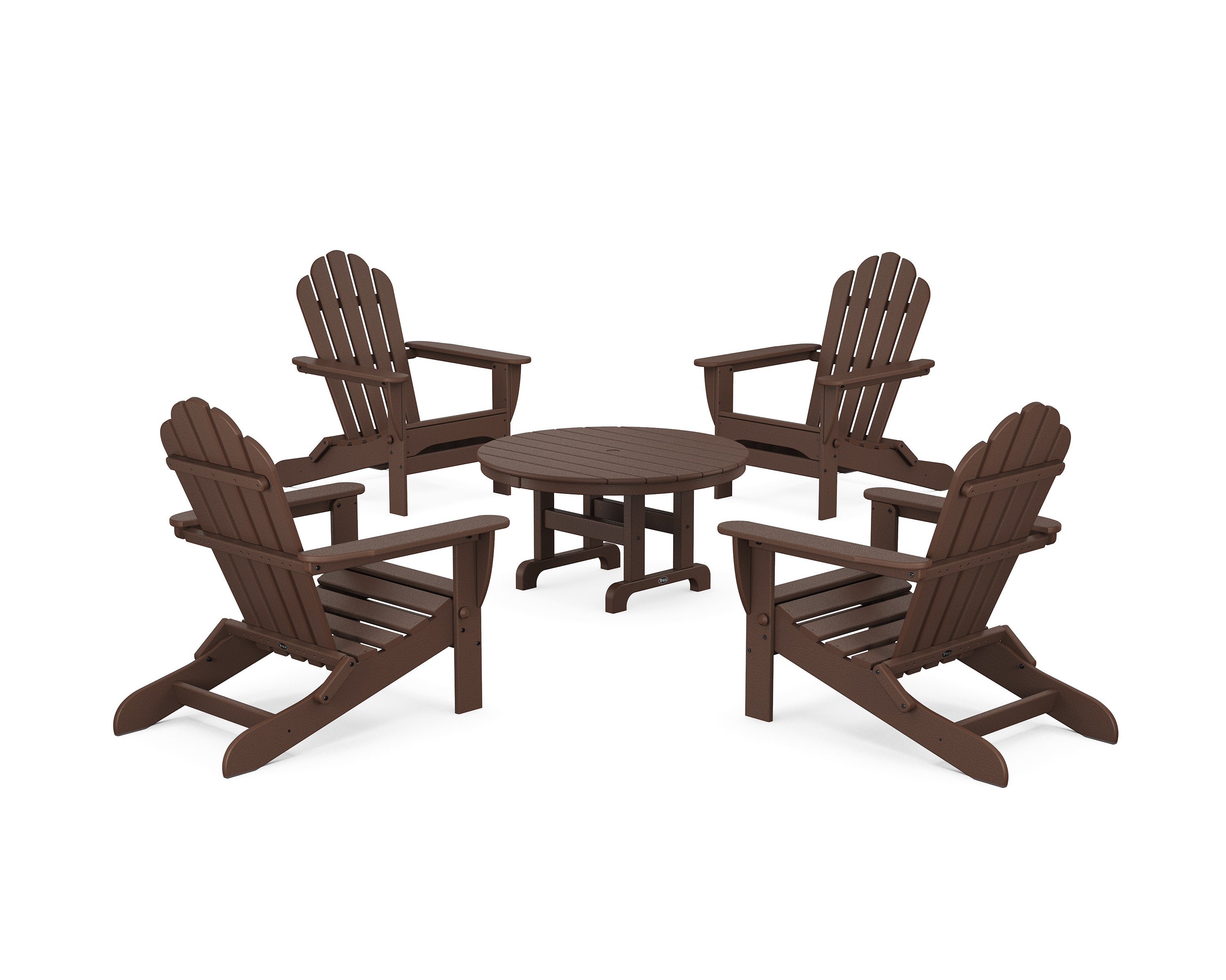 5-Piece Monterey Bay Folding Adirondack Chair Conversation Group in Vintage Lantern