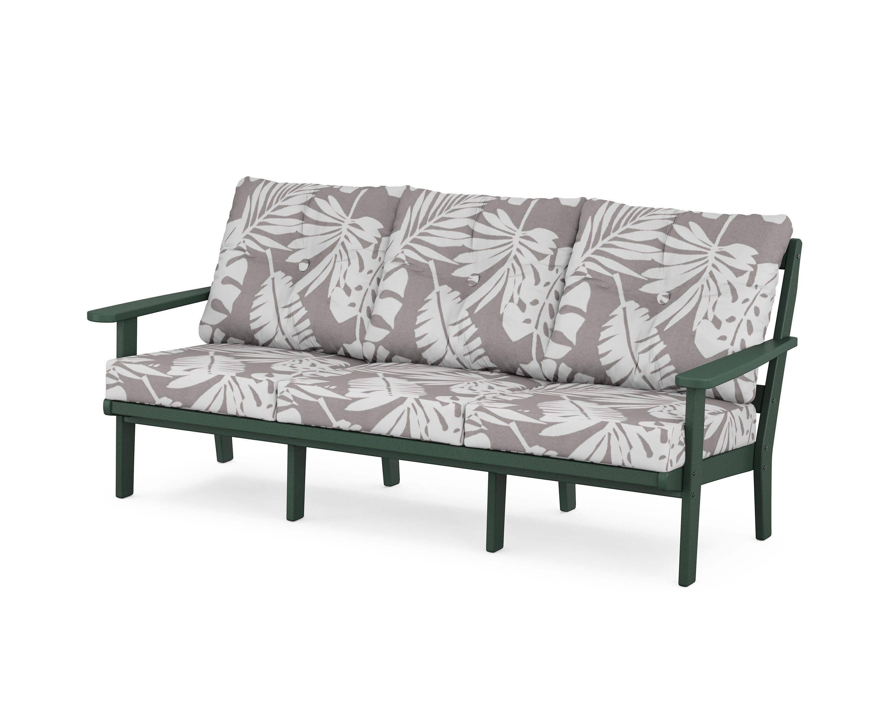 Cape Cod Deep Seating Sofa in Rainforest Canopy / Leaf Grey Mist