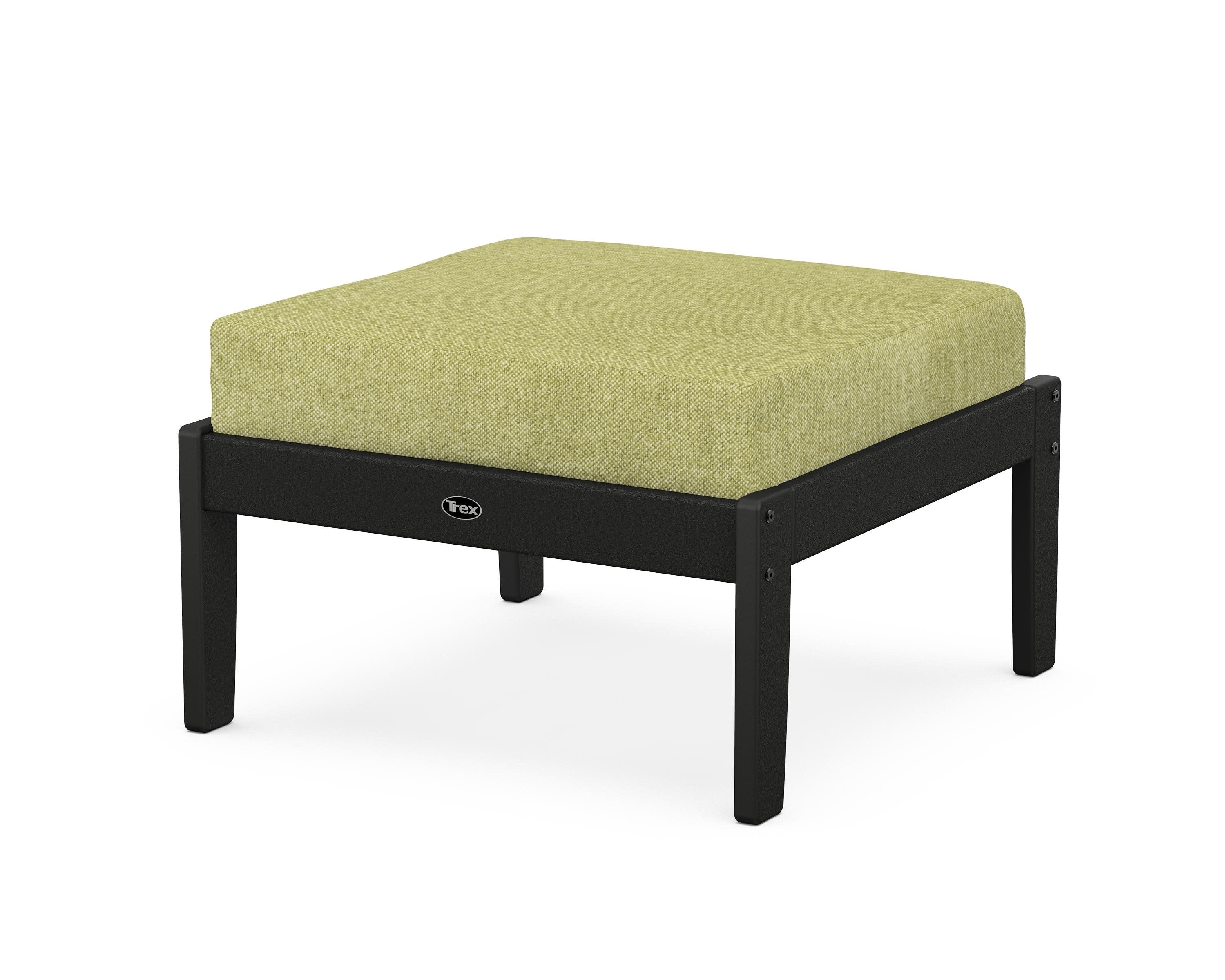 Yacht Club Deep Seating Ottoman in Charcoal Black / Chartreuse Boucle
