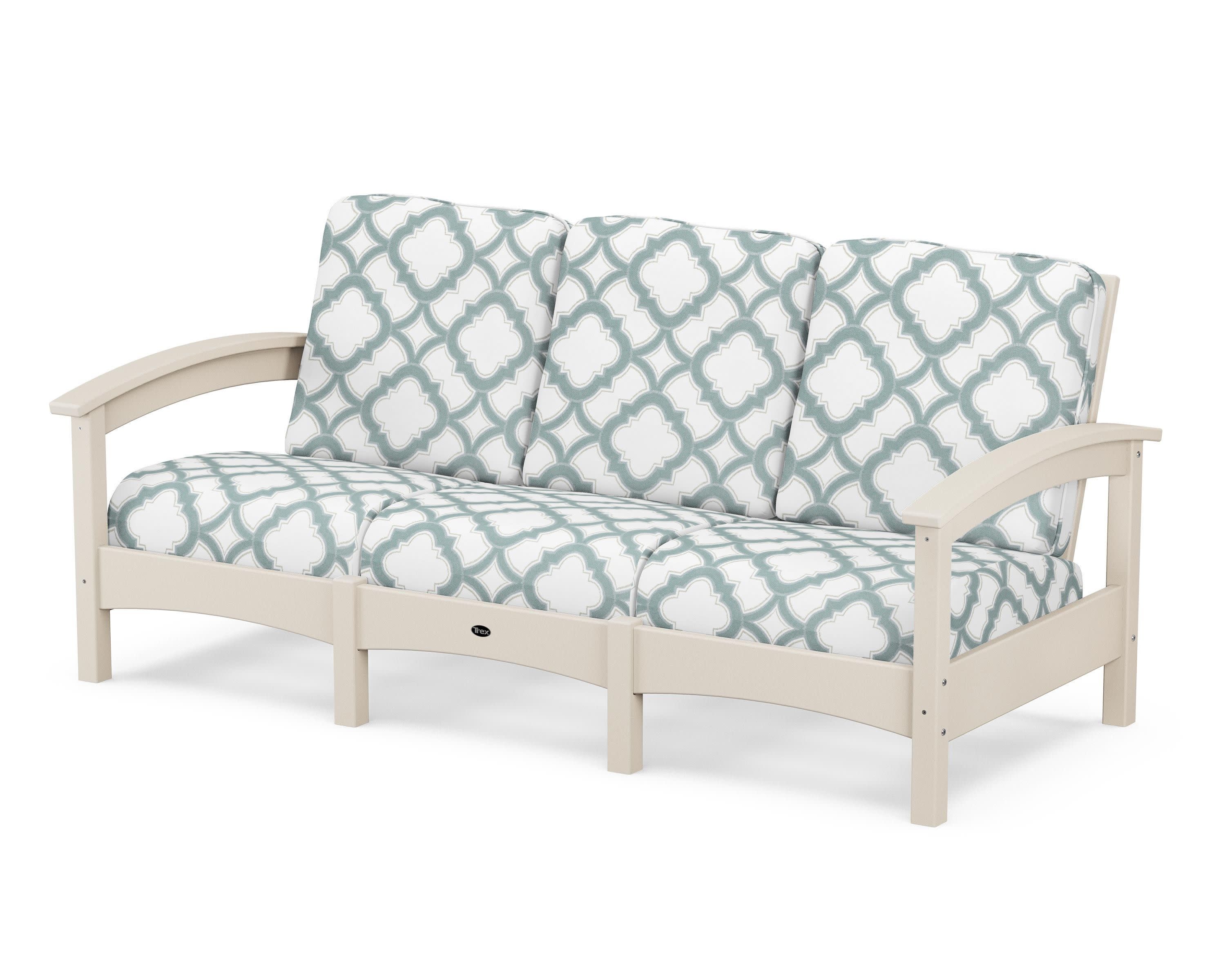 Rockport Club Sofa in Sand Castle / Trellis Glacier Spa