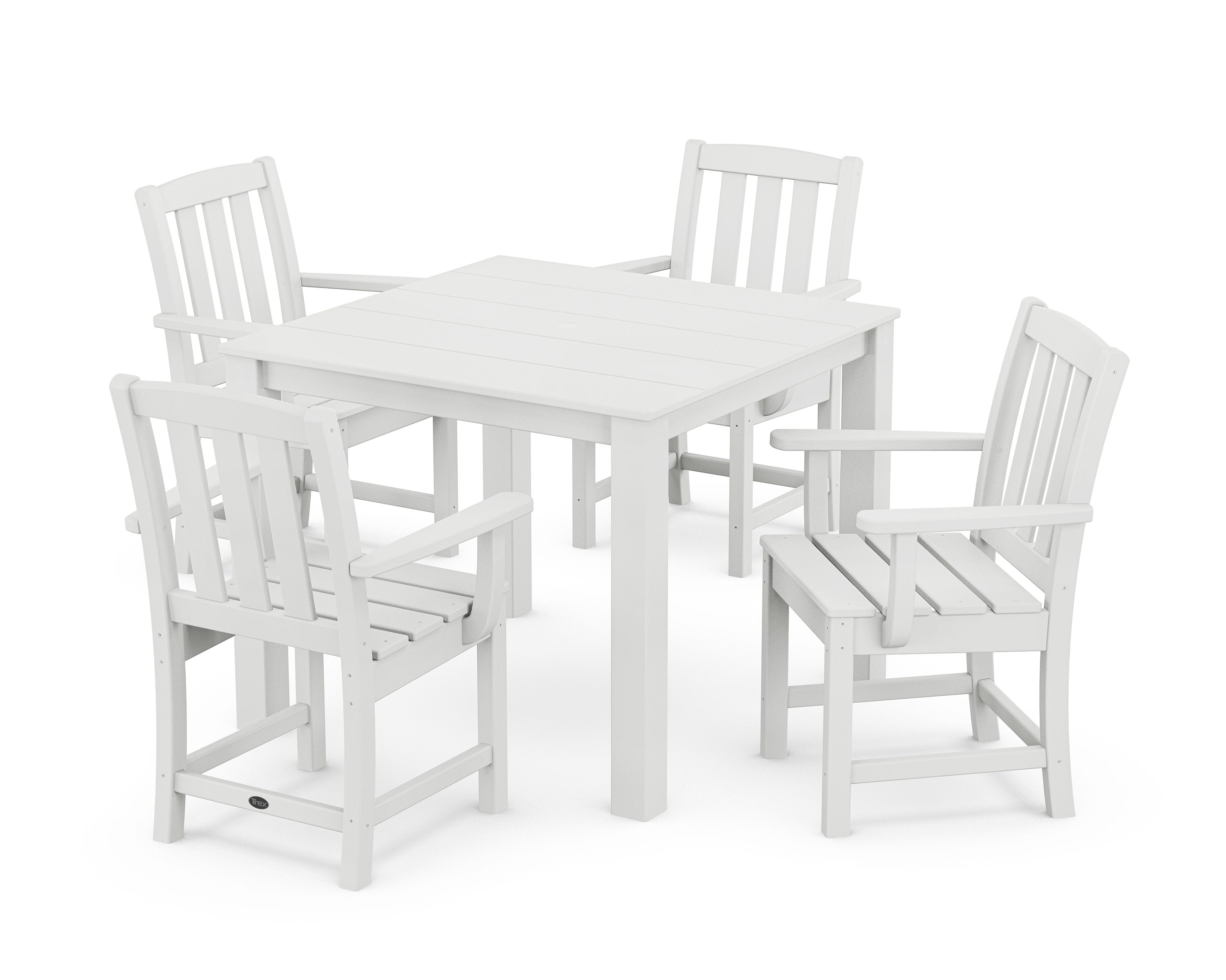 Cape Cod 5-Piece Parsons Dining Set in Classic White