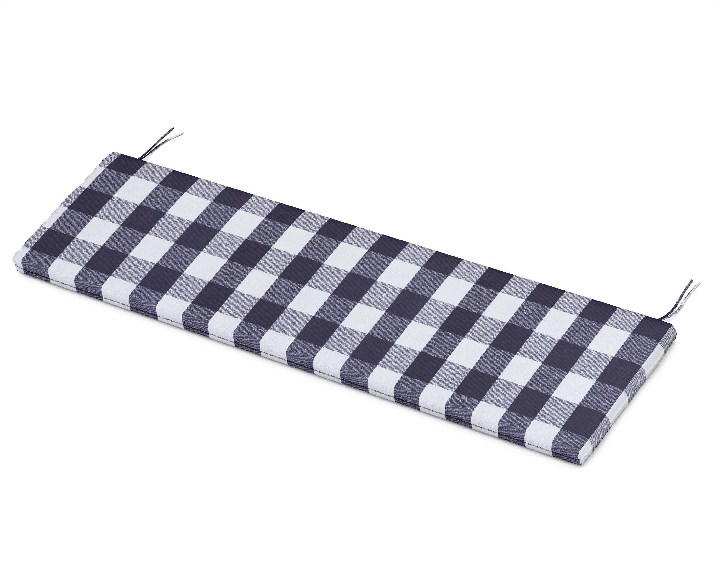 Bench Seat Cushion - 18.5"D x 55.5"W x 2.5"H in Buffalo Plaid Navy