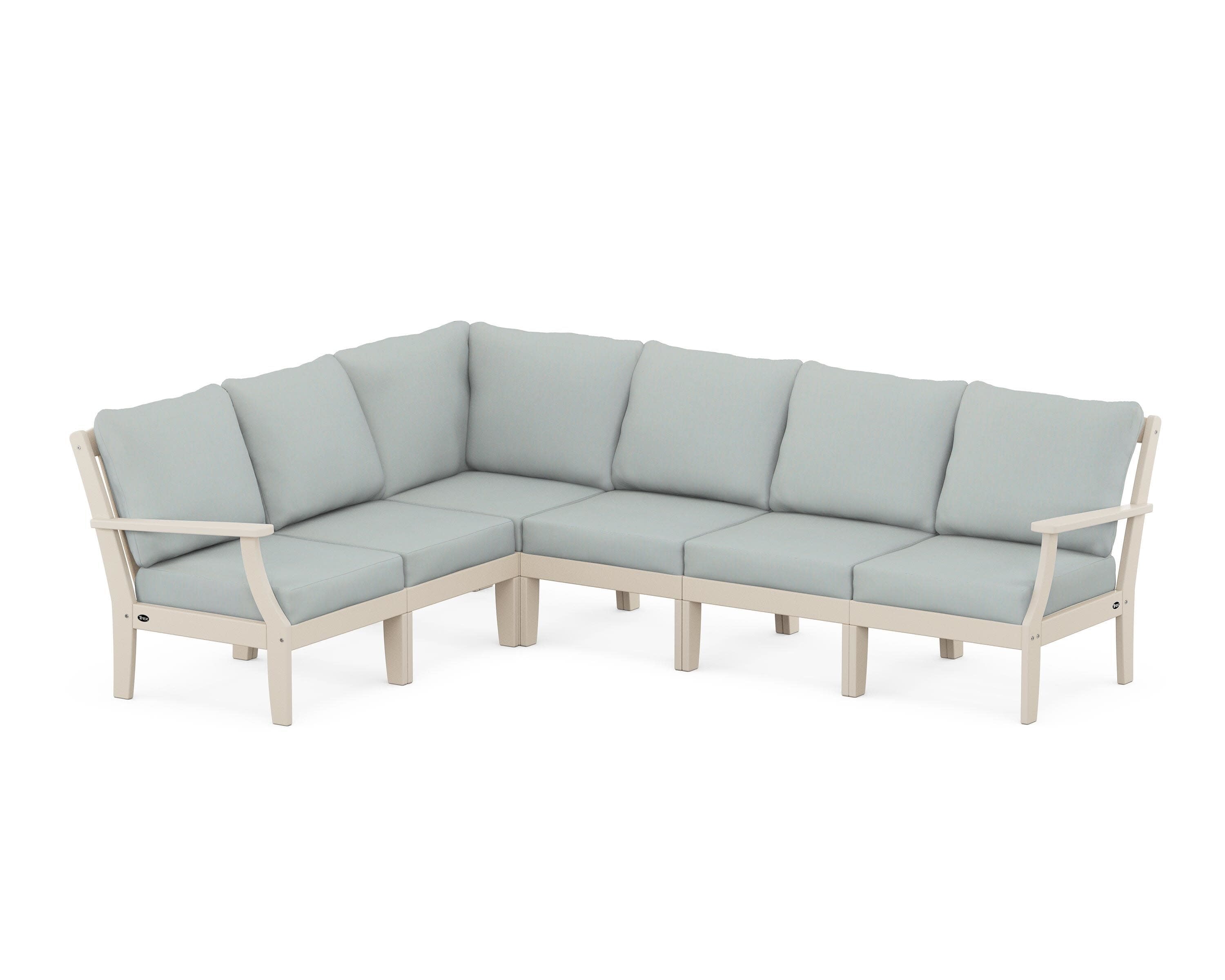 Yacht Club Modular 6-Piece Deep Seating Set in Sand Castle / Spa