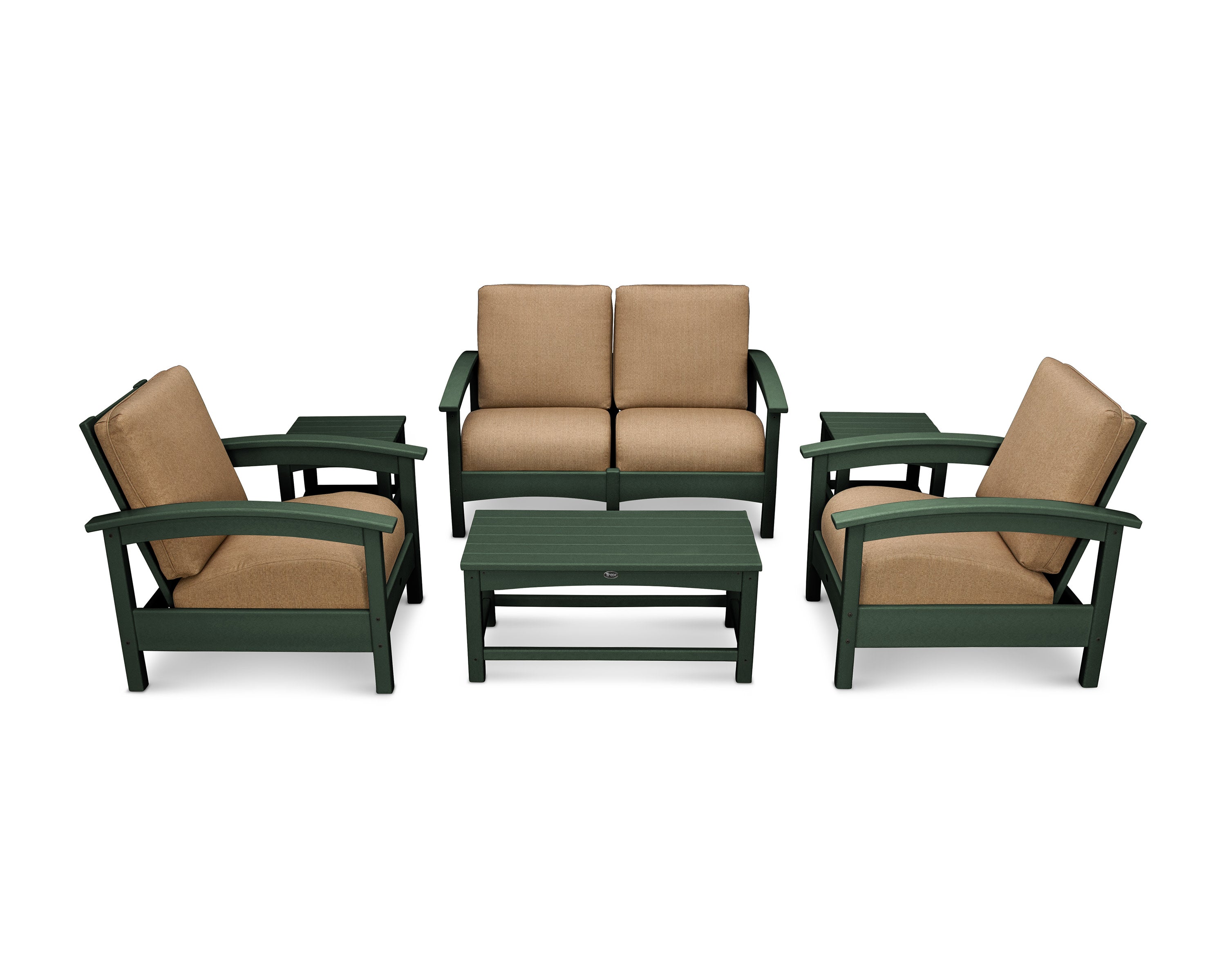 Rockport Club 6-Piece Deep Seating Conversation Set in Rainforest Canopy / Sesame