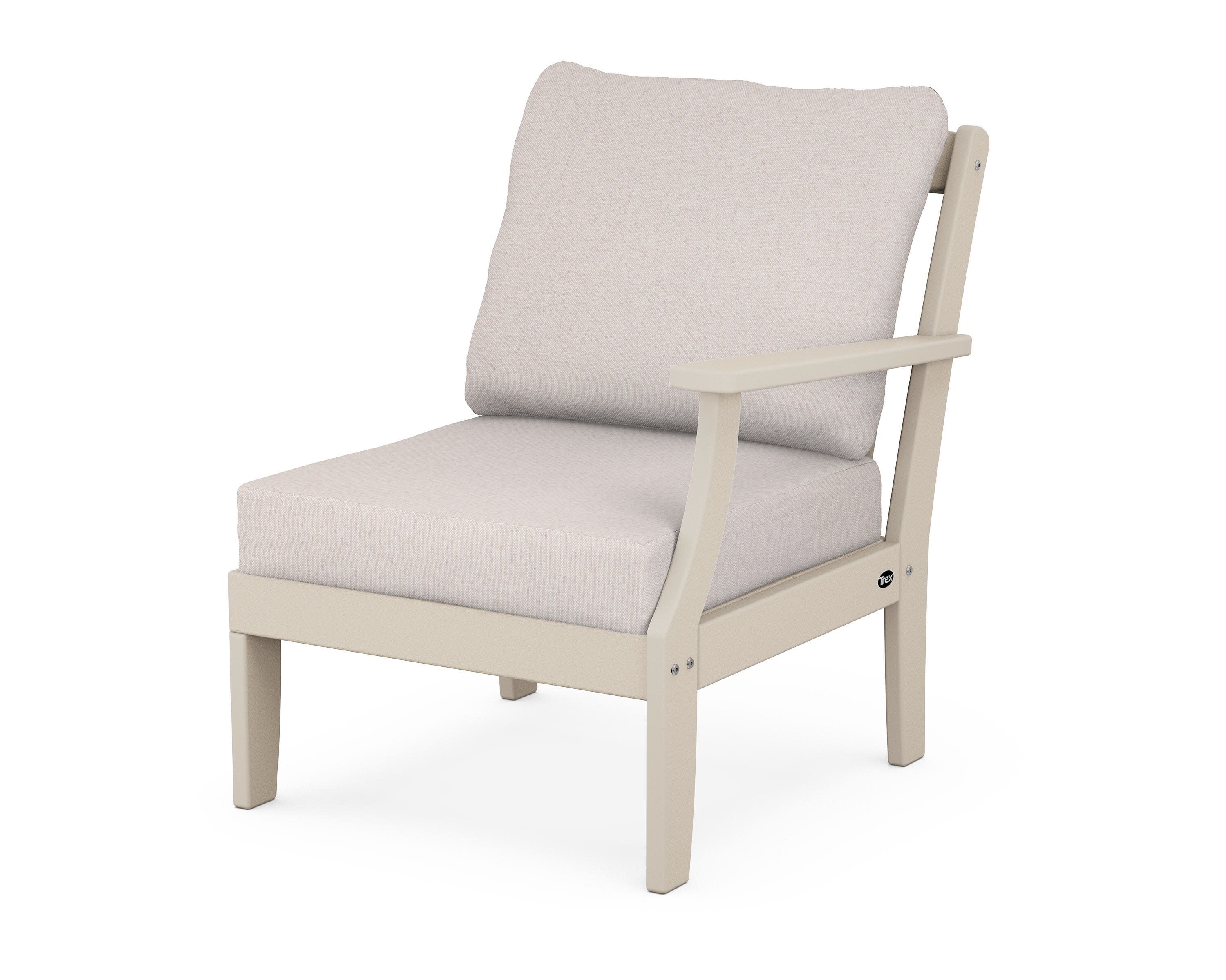Yacht Club Modular Right Arm Chair in Sand Castle / Dune Burlap