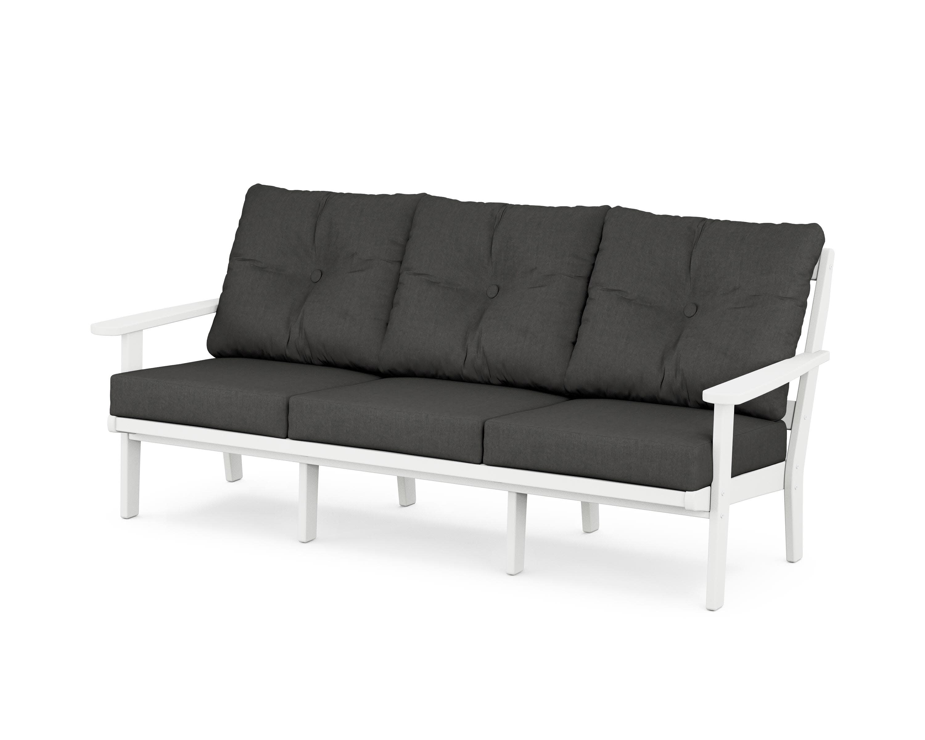 Cape Cod Deep Seating Sofa in Classic White / Spectrum Carbon