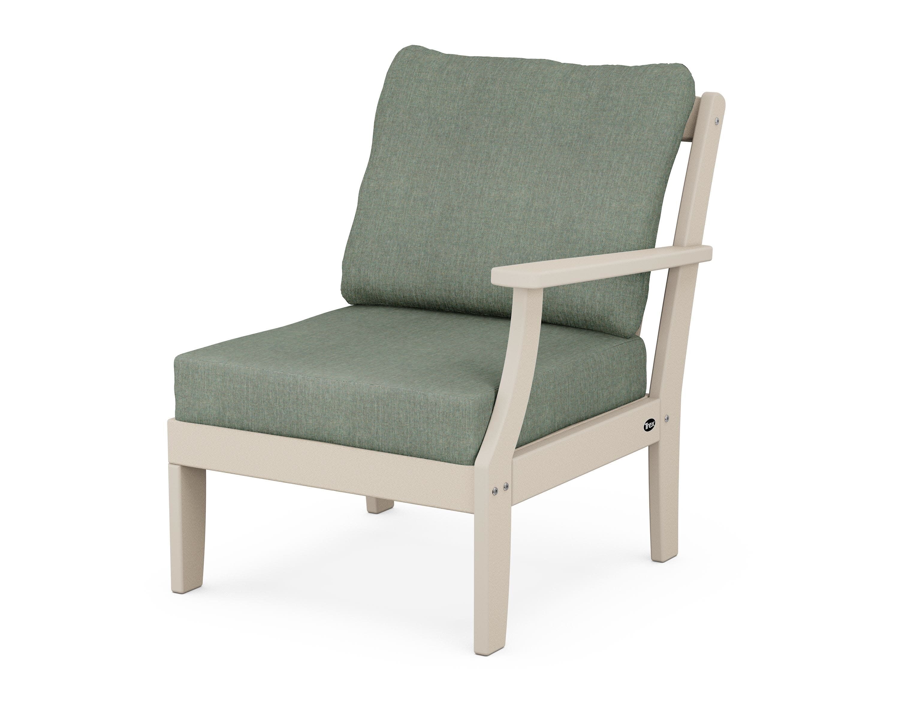 Yacht Club Modular Right Arm Chair in Sand Castle / Cast Sage