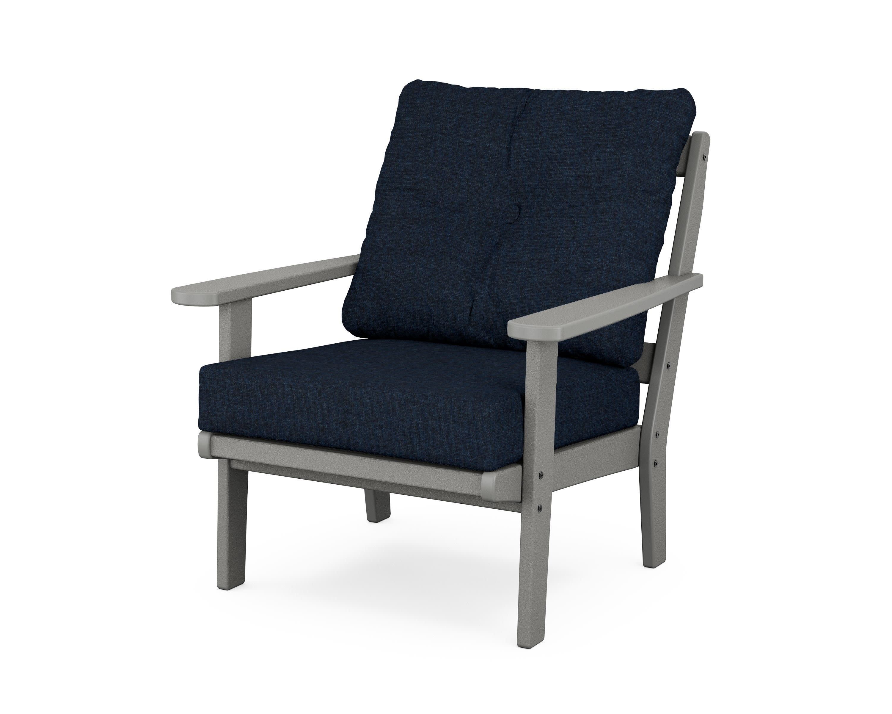 Cape Cod Deep Seating Chair in Stepping Stone / Marine Indigo