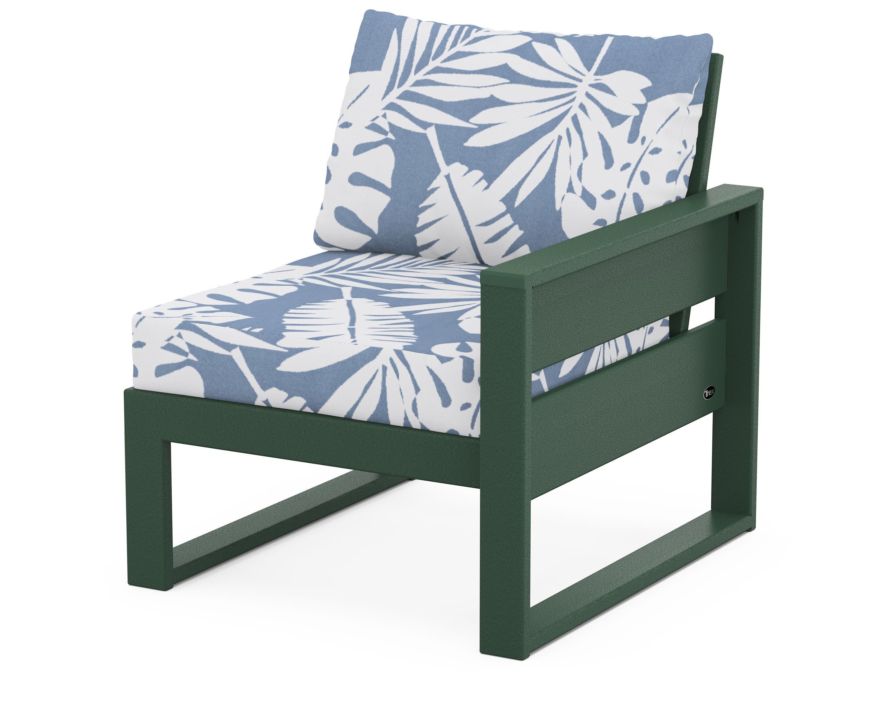 Eastport Modular Right Arm Chair in Rainforest Canopy / Leaf Sky Blue