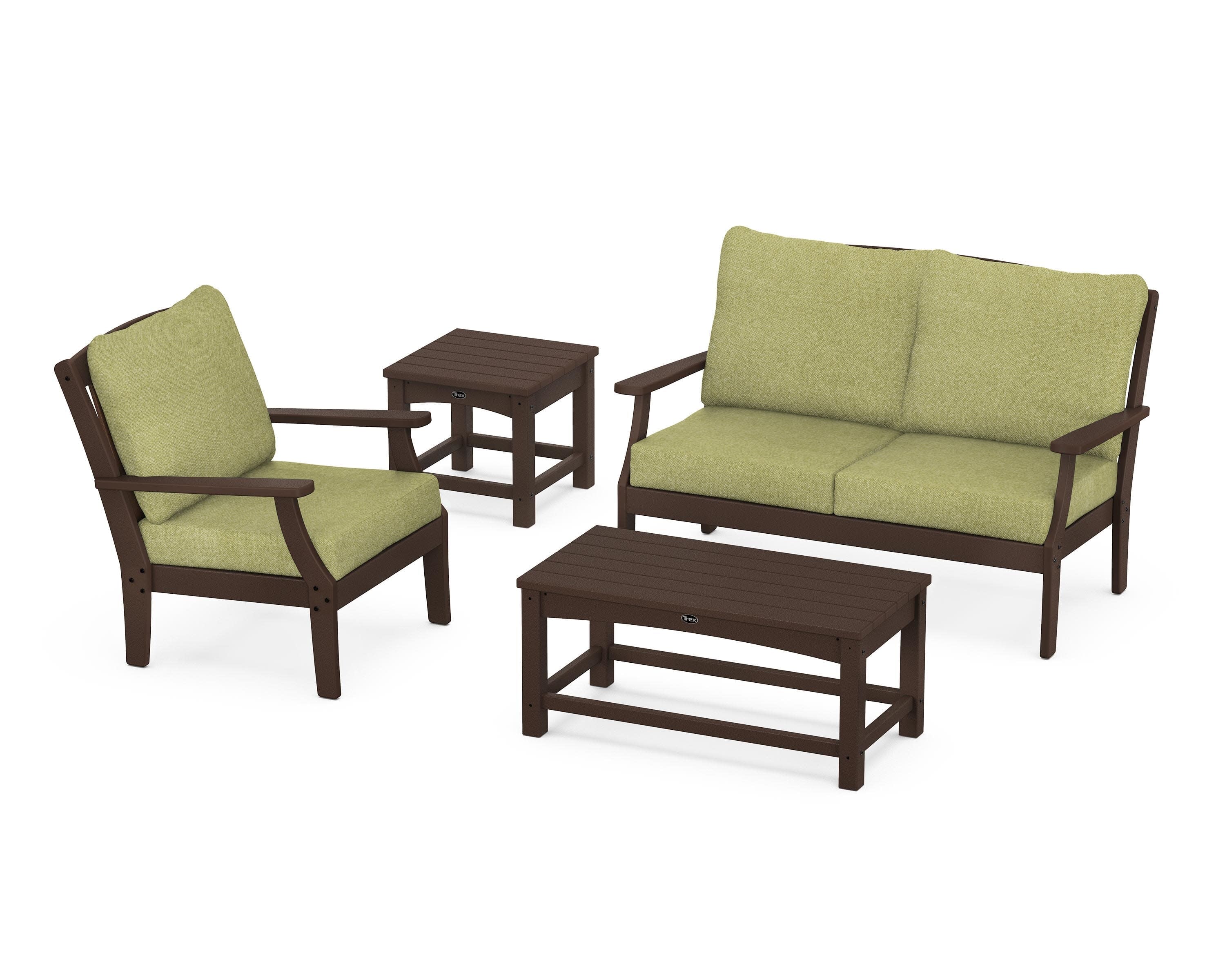 Yacht Club 4-Piece Deep Seating Set in Vintage Lantern / Chartreuse Boucle