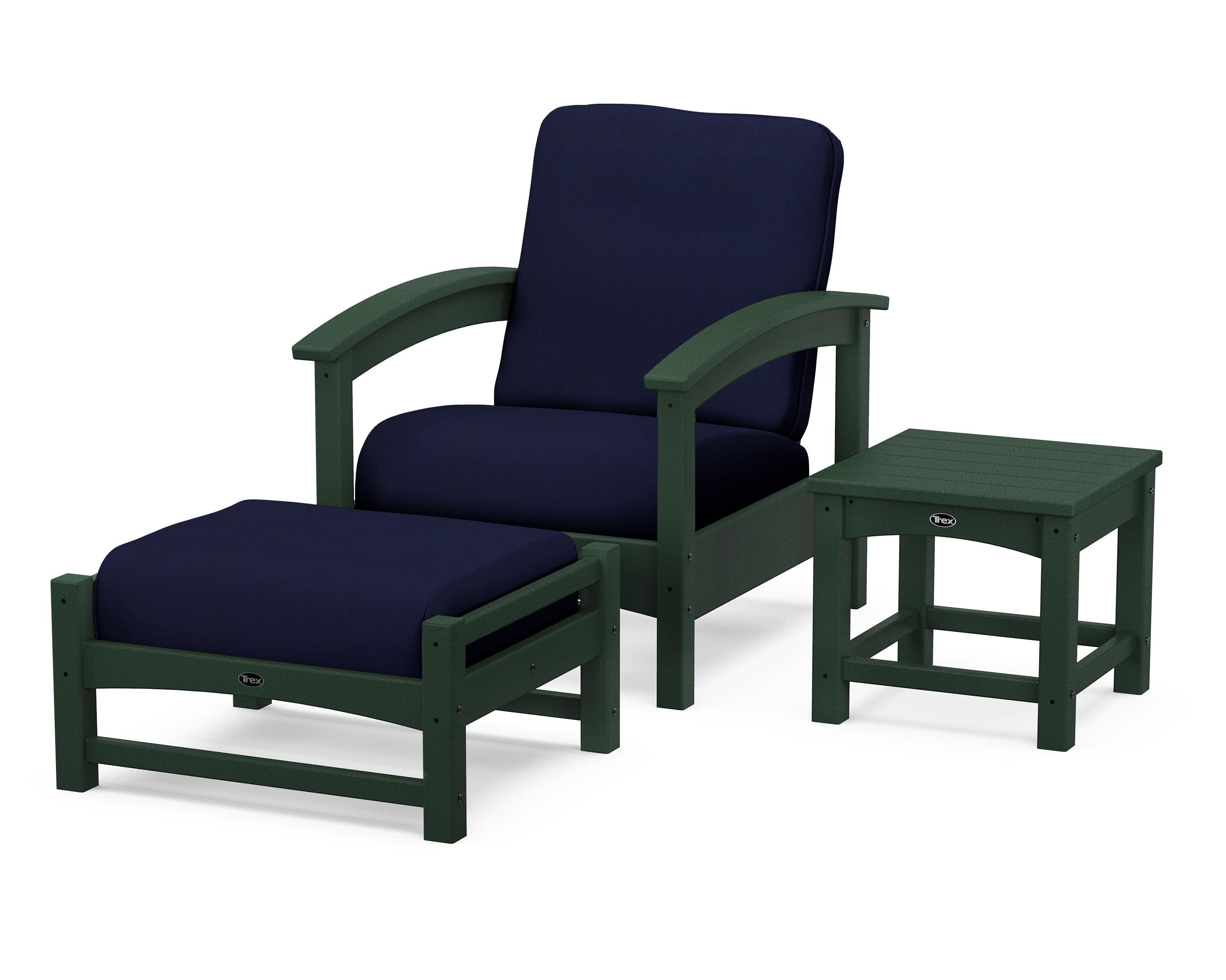 Rockport 3-Piece Deep Seating Set in Rainforest Canopy / Navy
