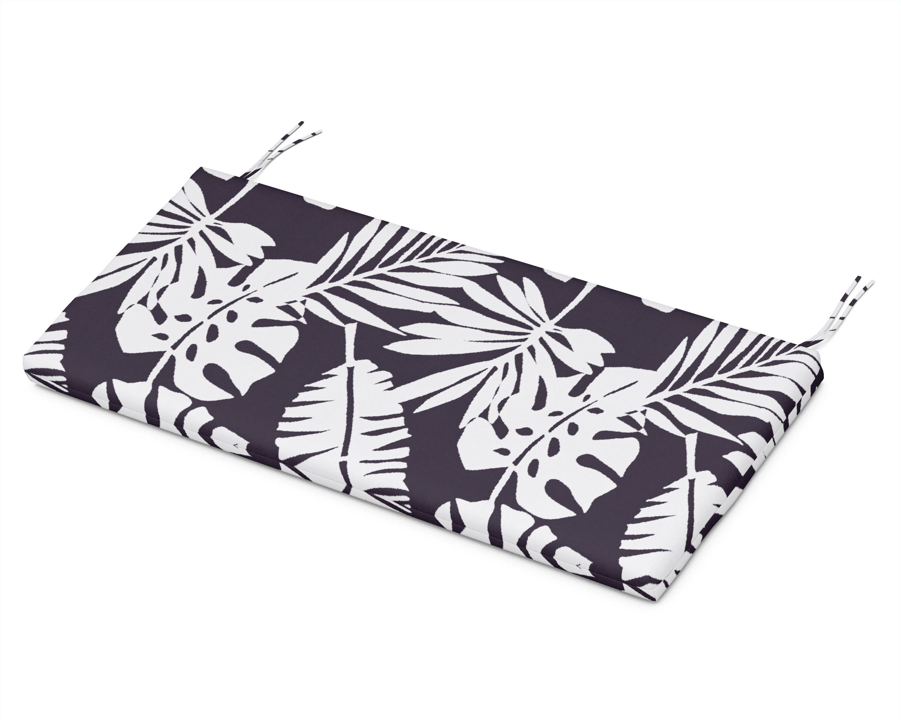 Bench Seat Cushion - 17"D x 40.5"W x 2.5"H in Leaf Navy