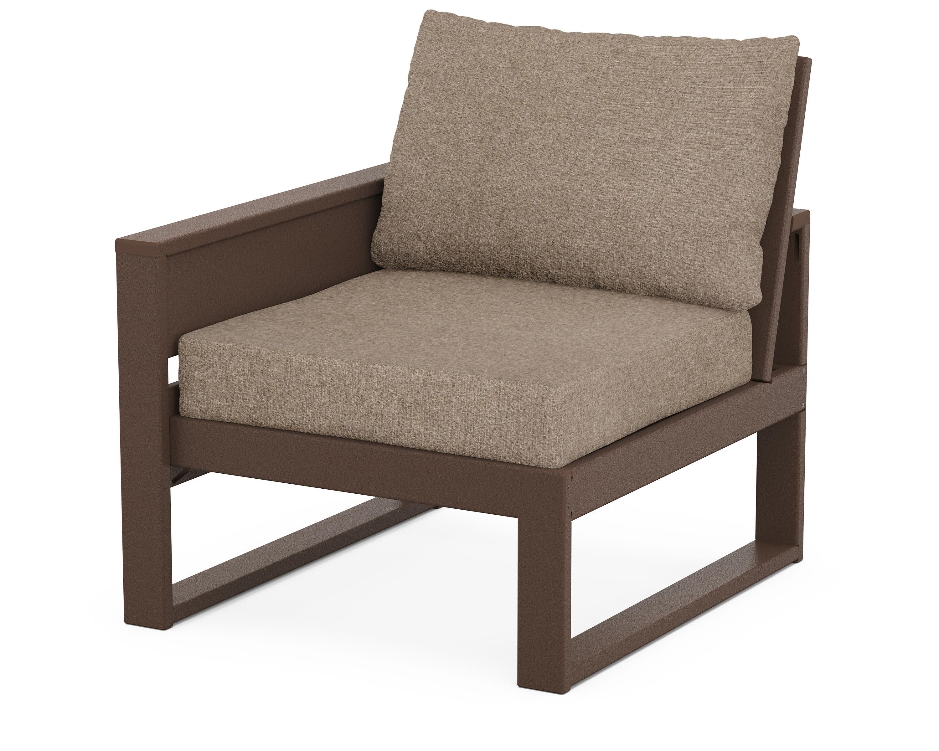 Eastport Modular Left Arm Chair in Vintage Lantern / Spiced Burlap
