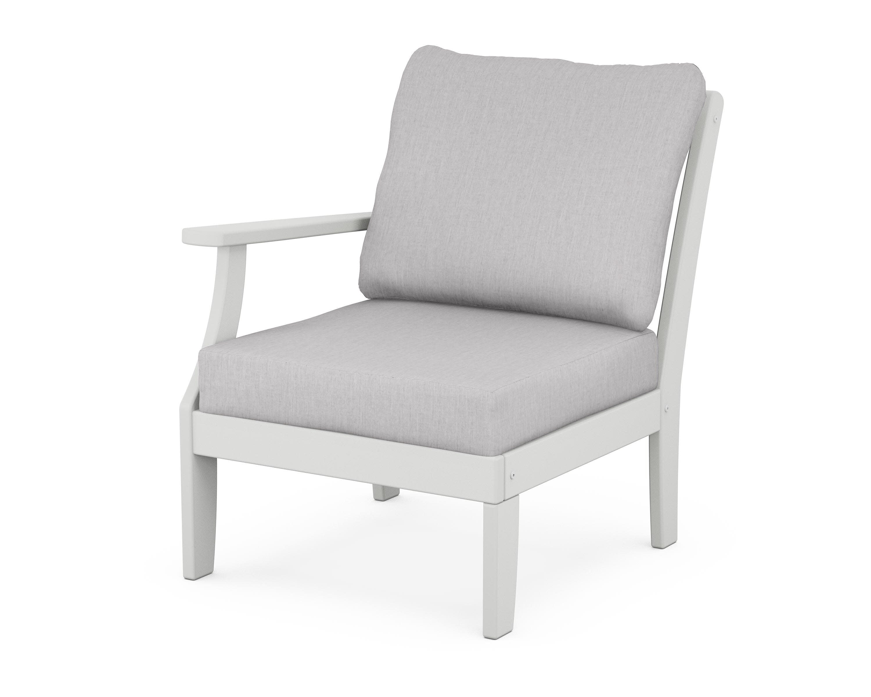 Yacht Club Modular Left Arm Chair in Classic White / Granite