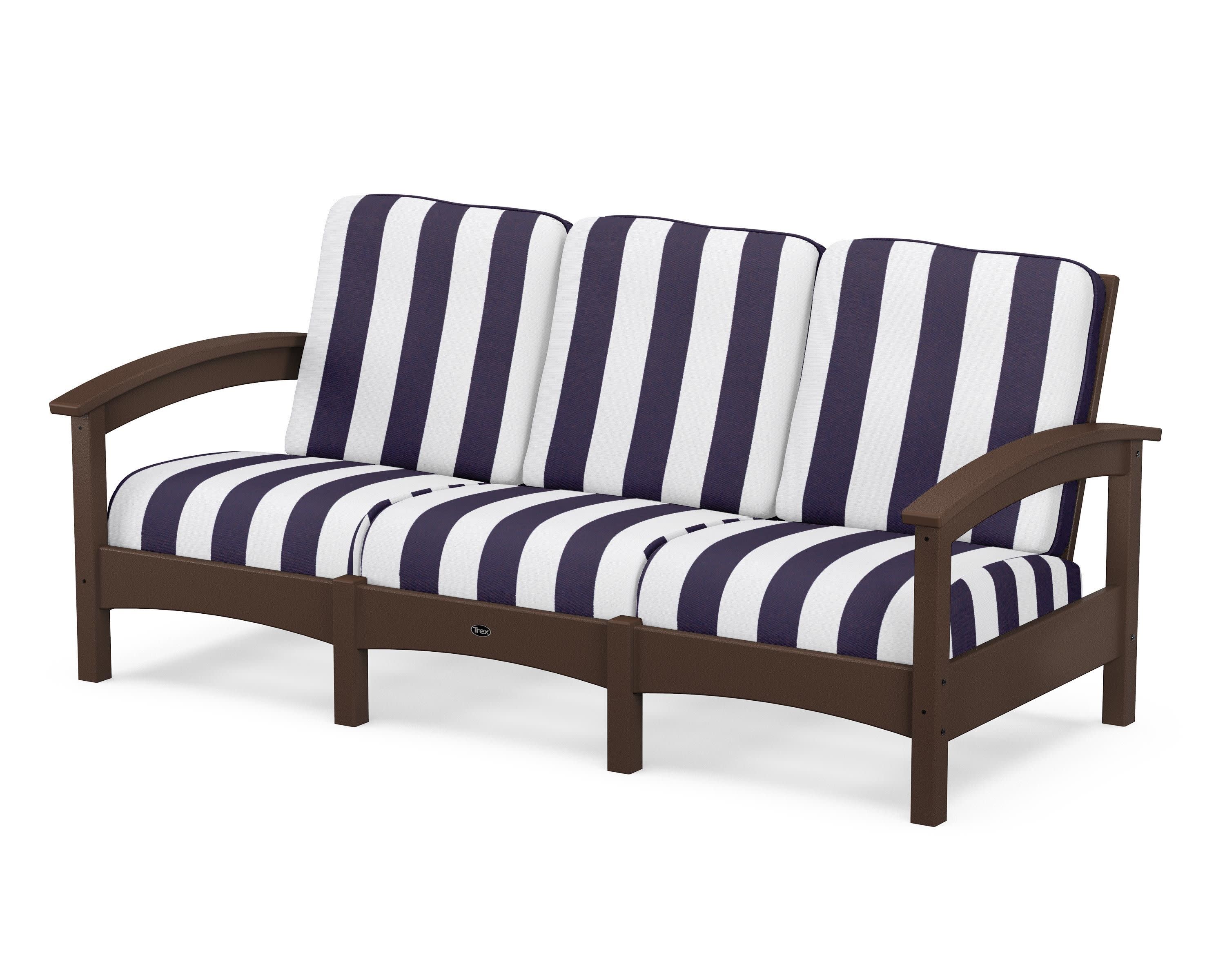 Rockport Club Sofa in Vintage Lantern / Cabana Stripe Navy