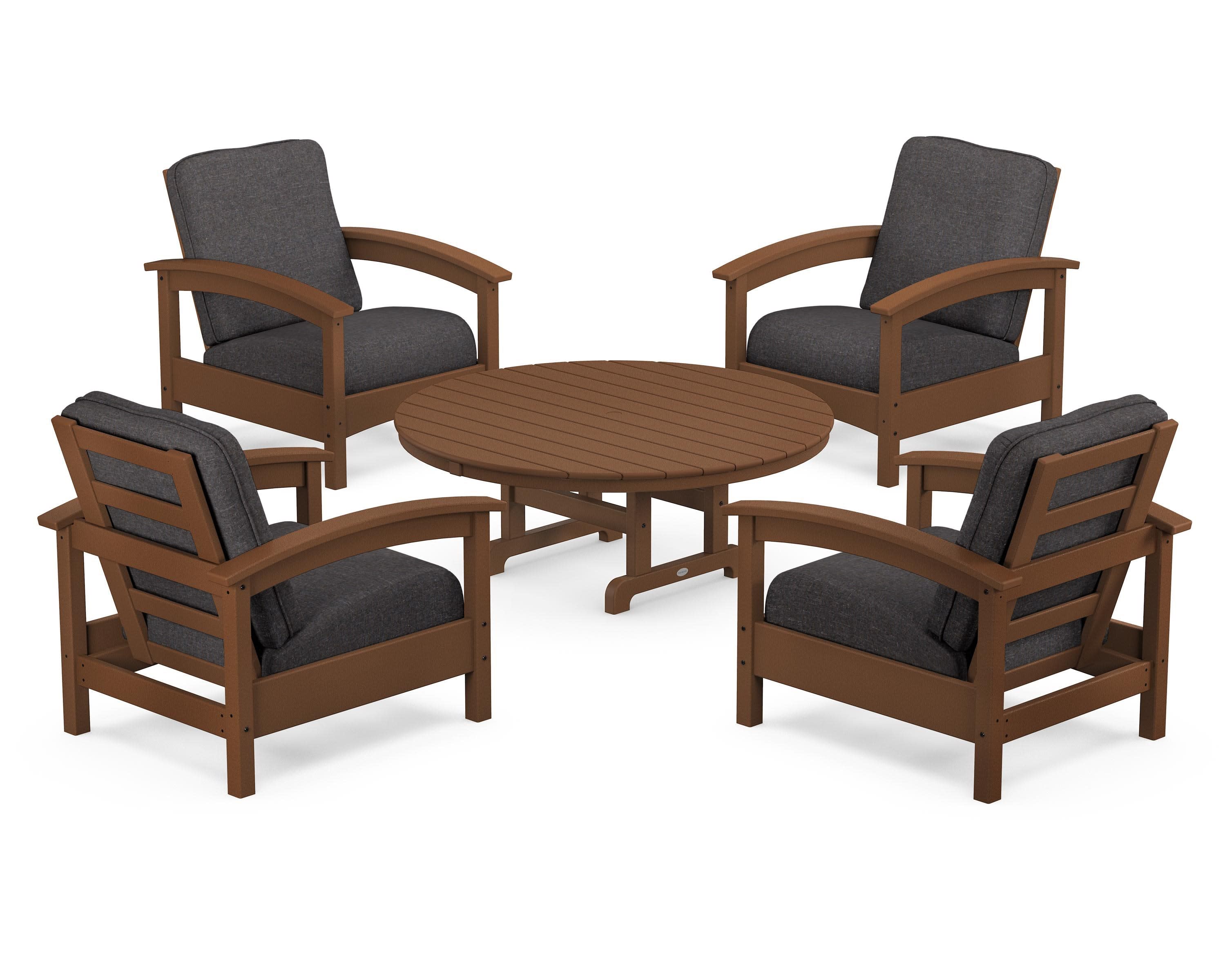 Rockport 5-Piece Deep Seating Set in Tree House / Ash Charcoal
