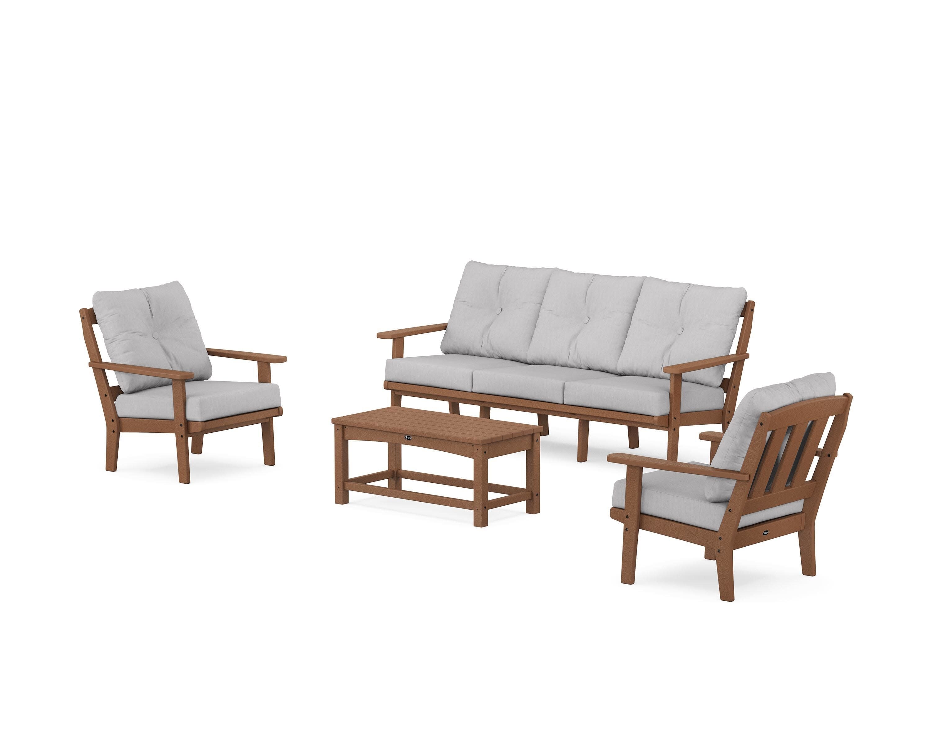 Cape Cod 4-Piece Deep Seating Set with Sofa in Tree House / Granite