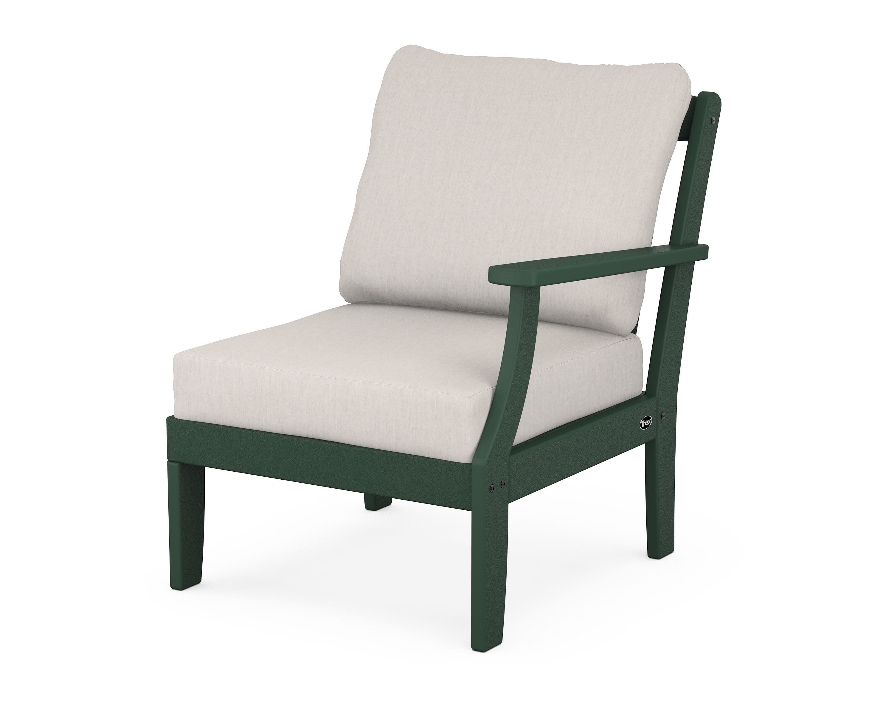 Yacht Club Modular Right Arm Chair in Rainforest Canopy / Cast Ash