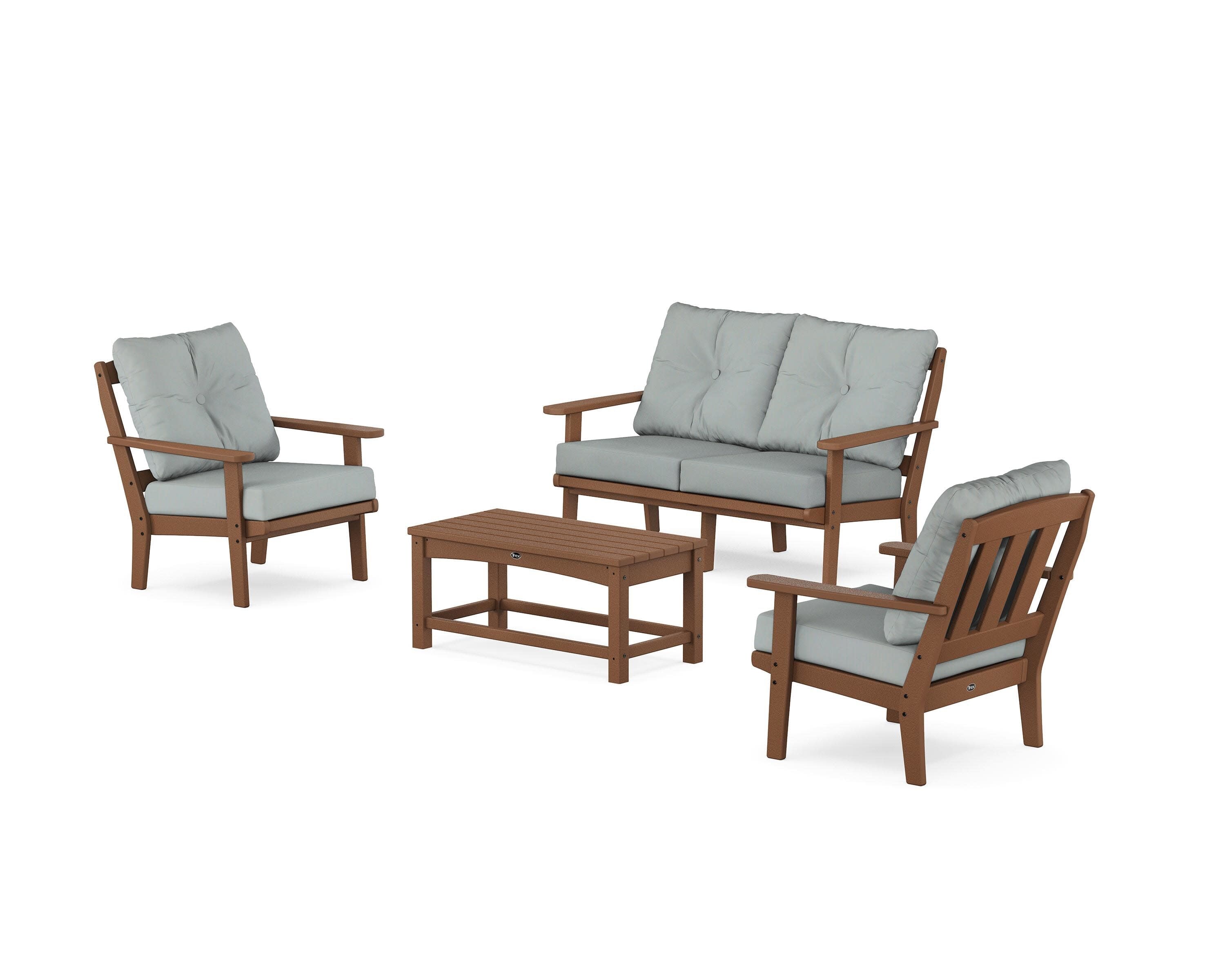 Cape Cod 4-Piece Deep Seating Set with Loveseat in Tree House / Spa