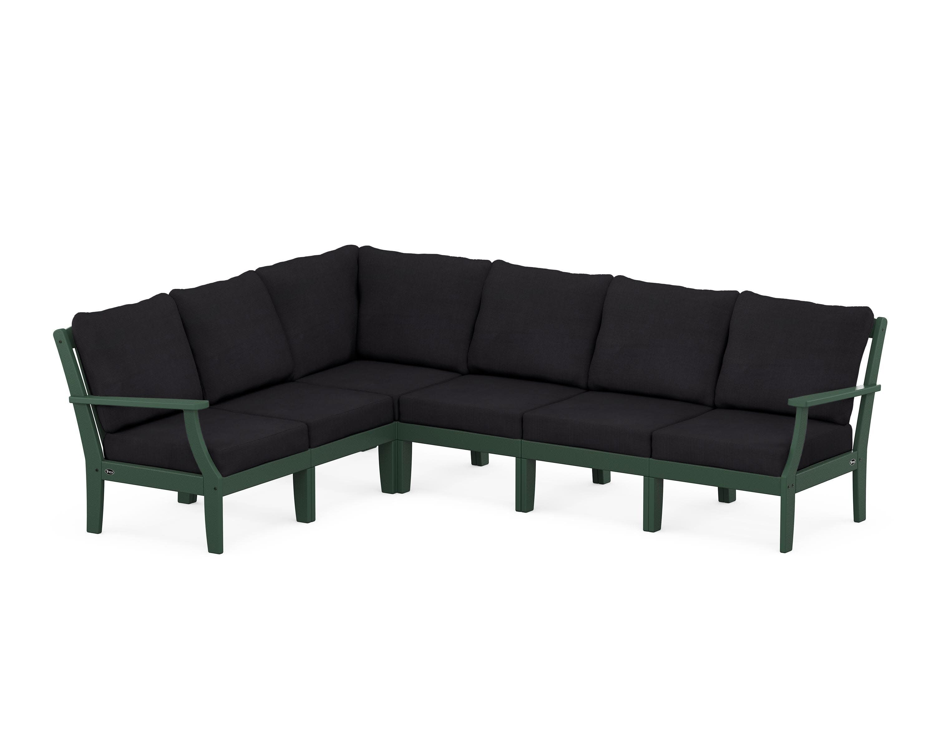 Yacht Club Modular 6-Piece Deep Seating Set in Rainforest Canopy / Midnight Linen