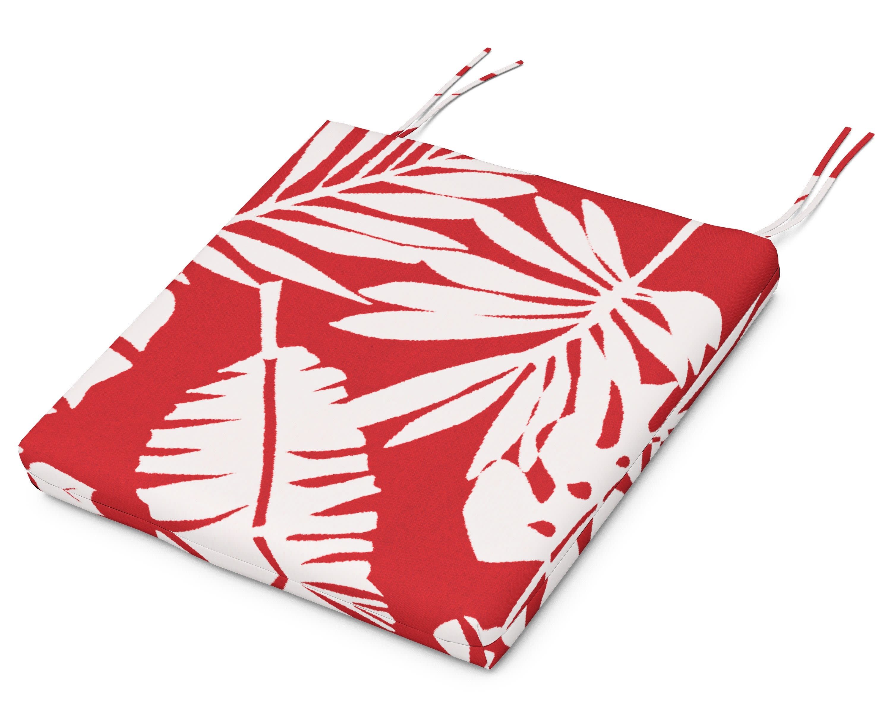 Seat Cushion - 18.5"D x 21"W x 2.5"H in Leaf Crimson