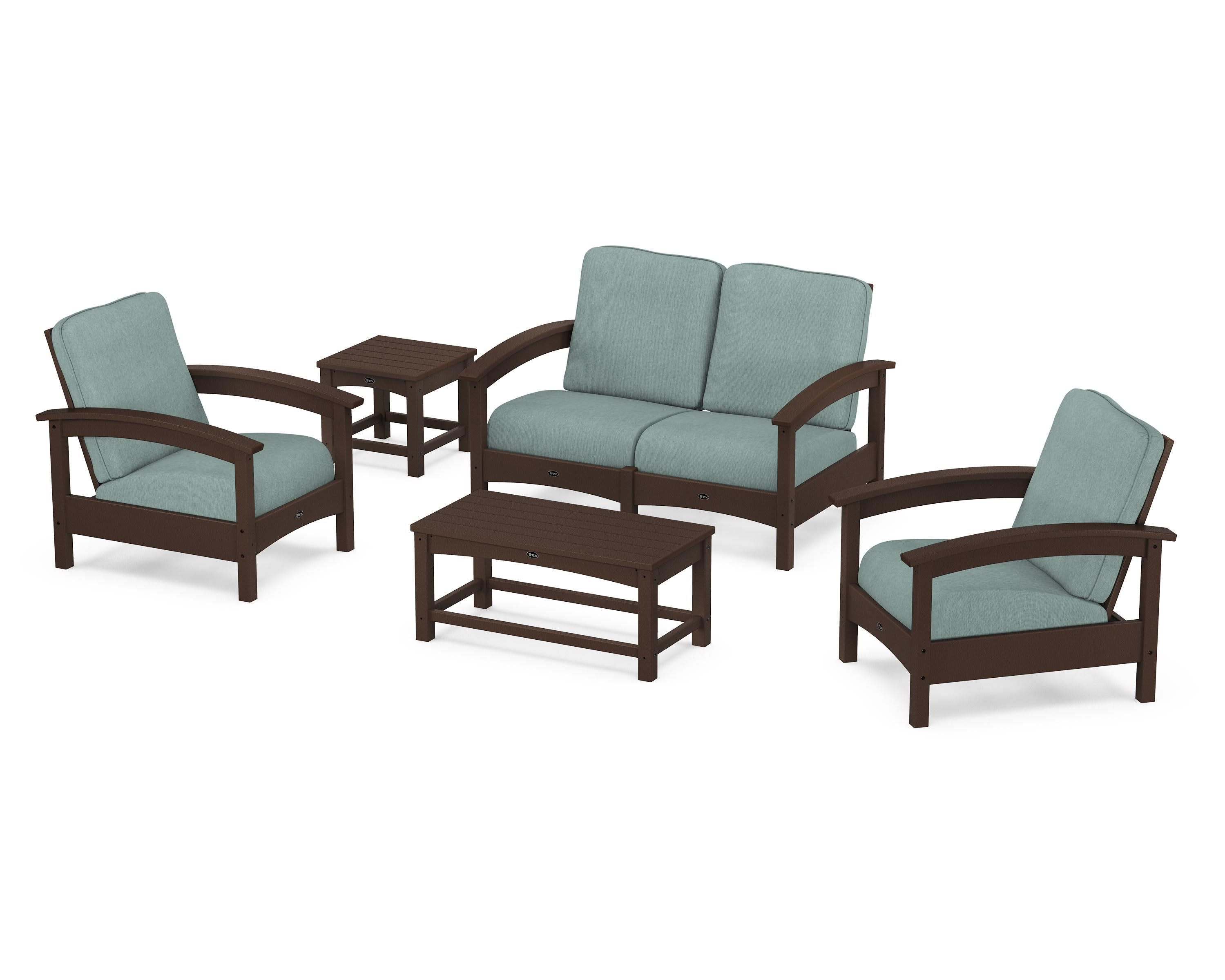 Rockport Club 6-Piece Deep Seating Conversation Set in Vintage Lantern / Glacier Spa