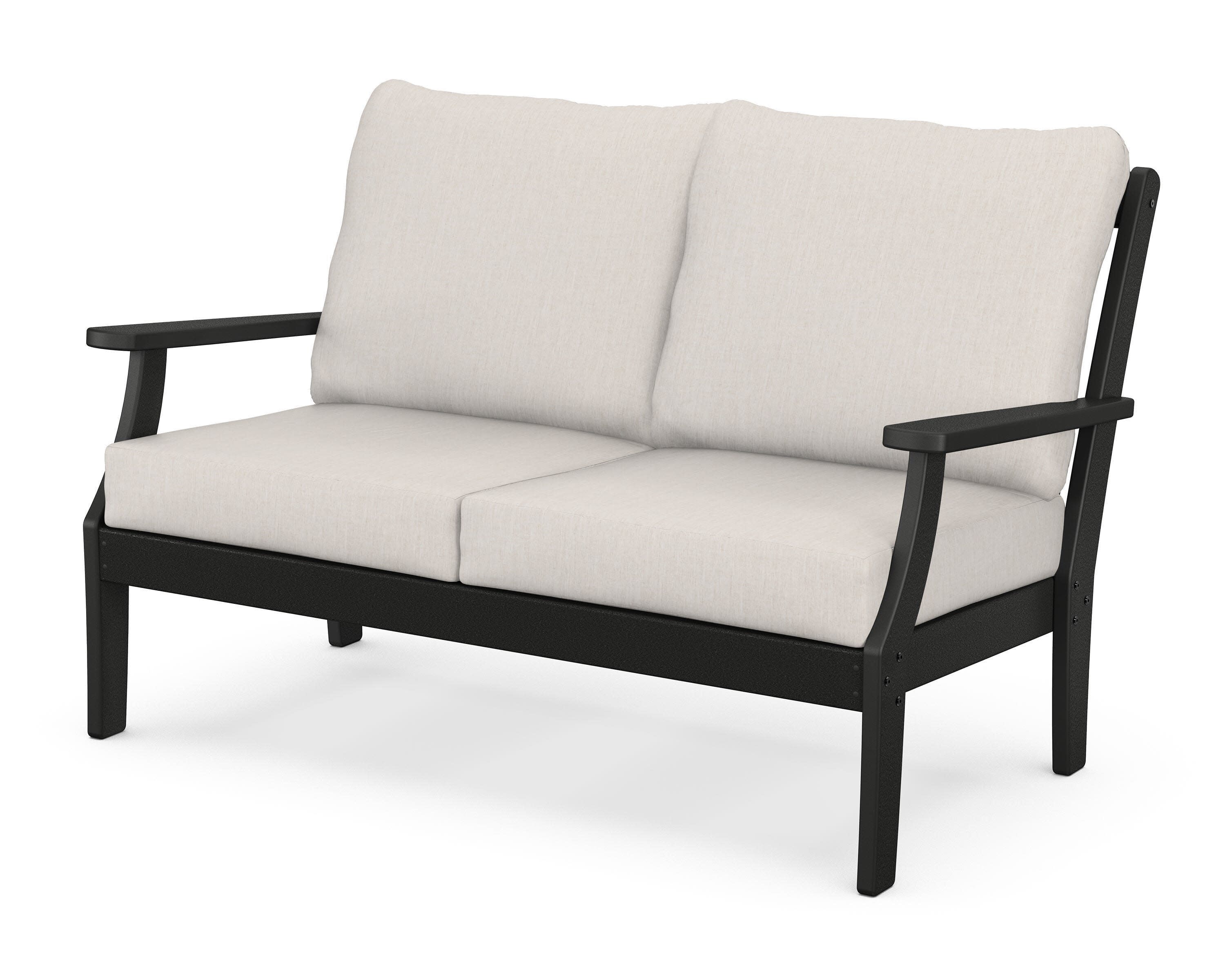 Yacht Club Deep Seating Loveseat in Charcoal Black / Cast Ash