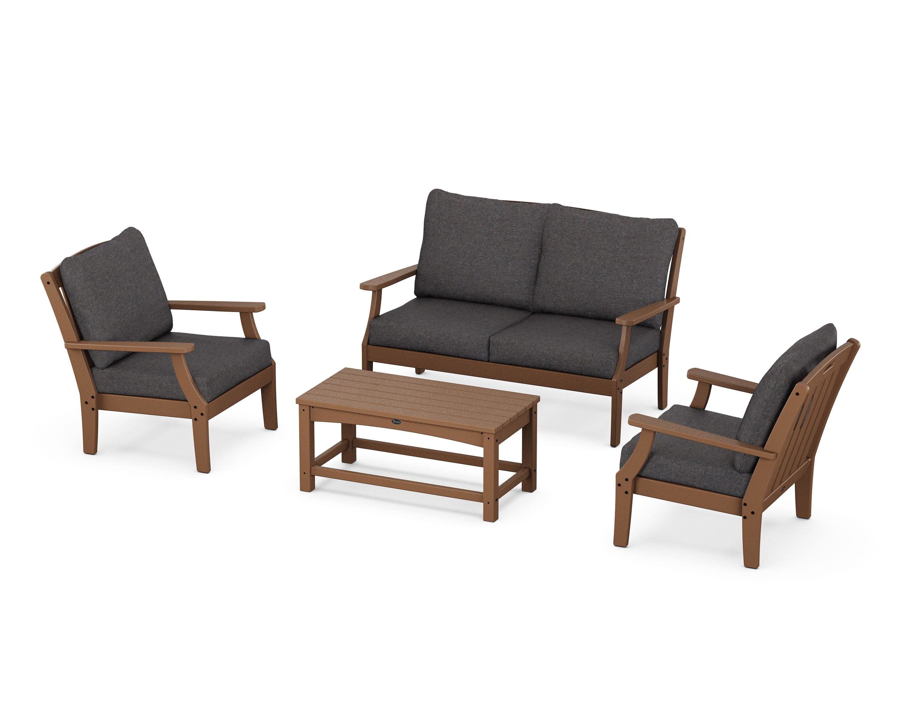 Yacht Club 4-Piece Deep Seating Chair Set in Tree House / Ash Charcoal