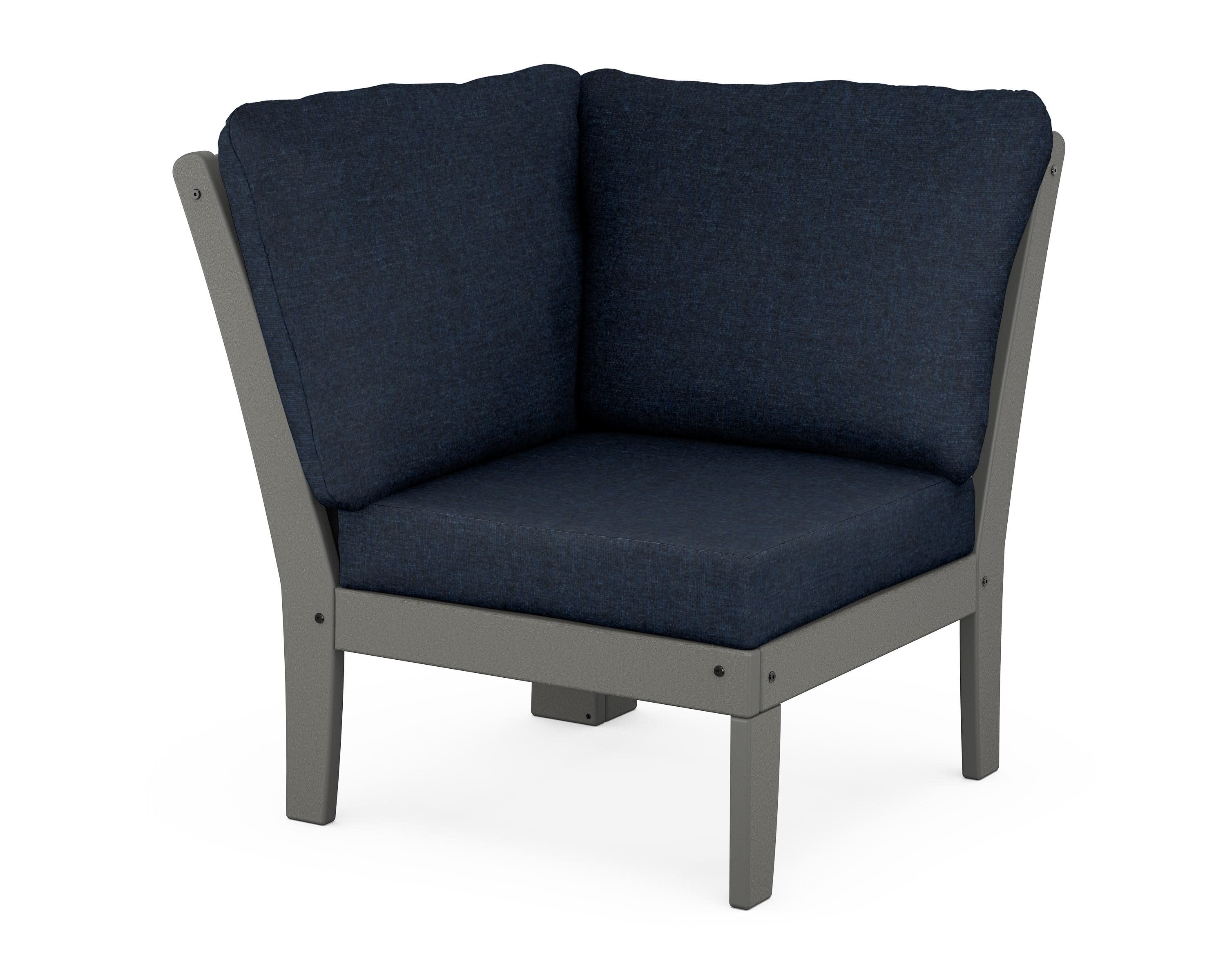 Yacht Club Modular Corner Chair in Stepping Stone / Marine Indigo