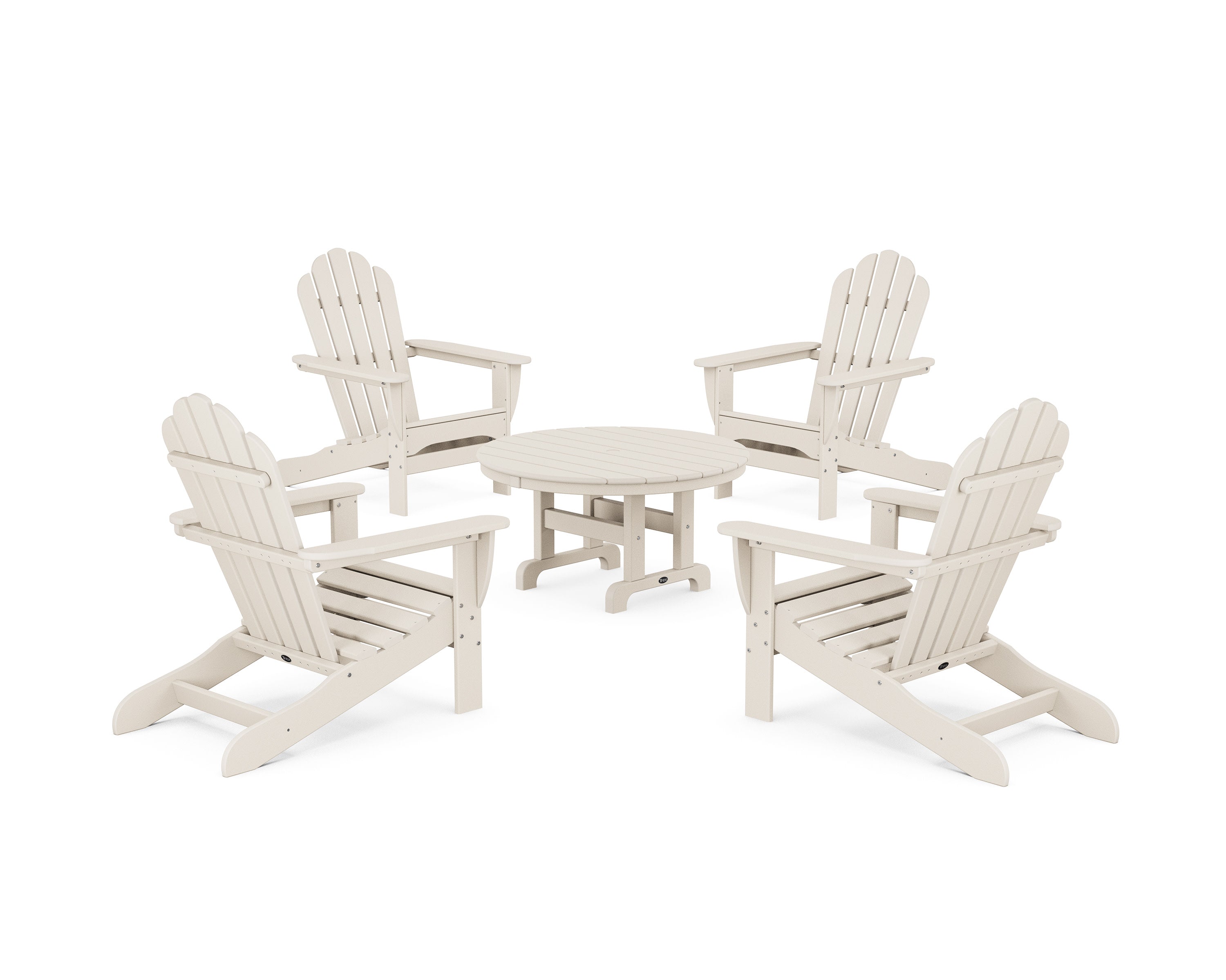 5-Piece Monterey Bay Adirondack Chair Conversation Group in Sand Castle