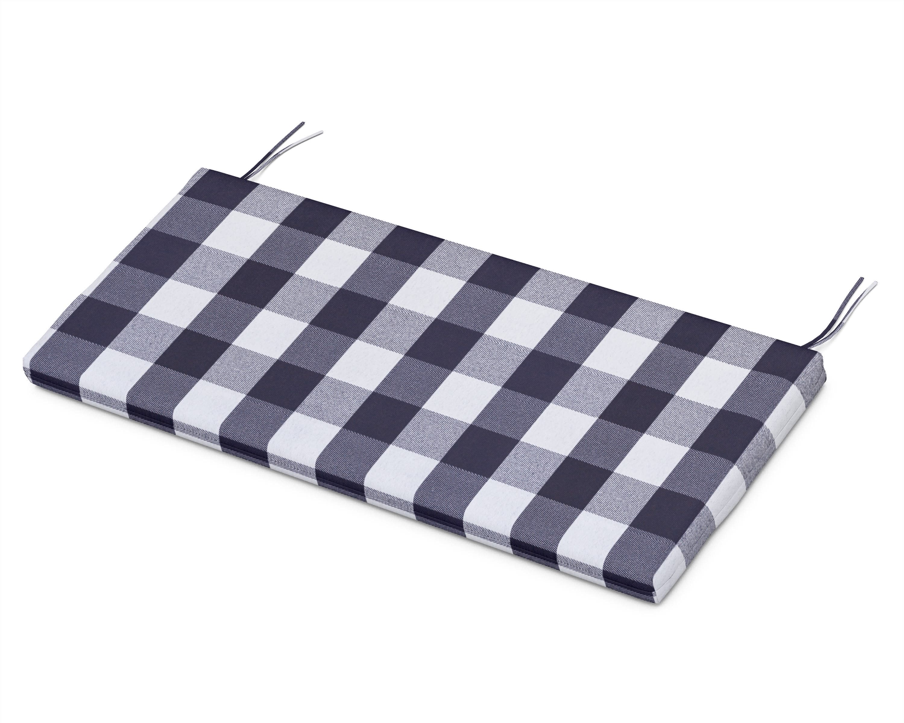 Bench Seat Cushion - 18.5"D x 43.5"W x 2.5"H in Buffalo Plaid Navy