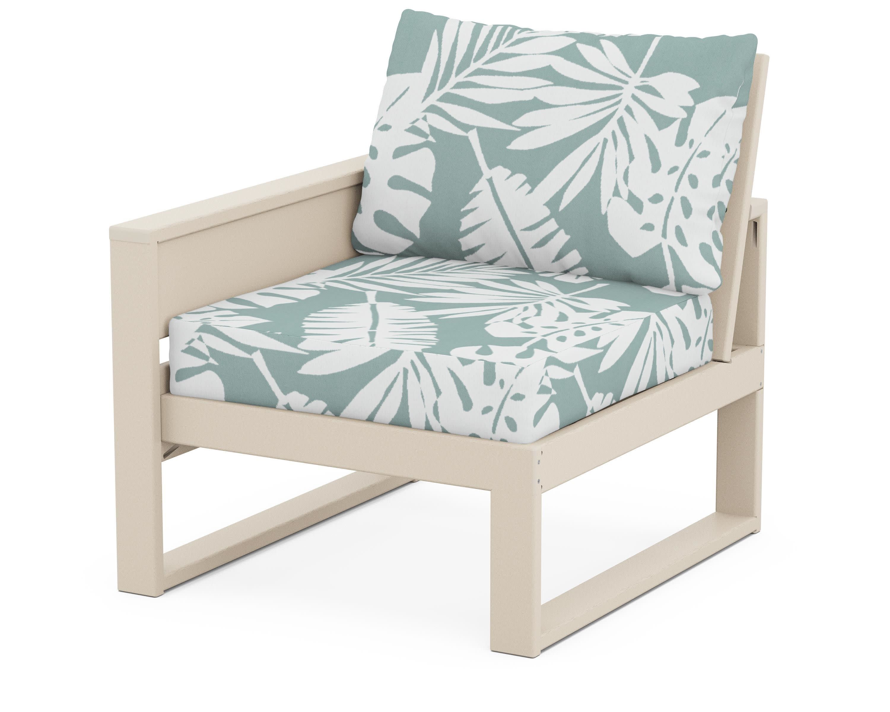 Eastport Modular Left Arm Chair in Sand Castle / Leaf Glacier Spa
