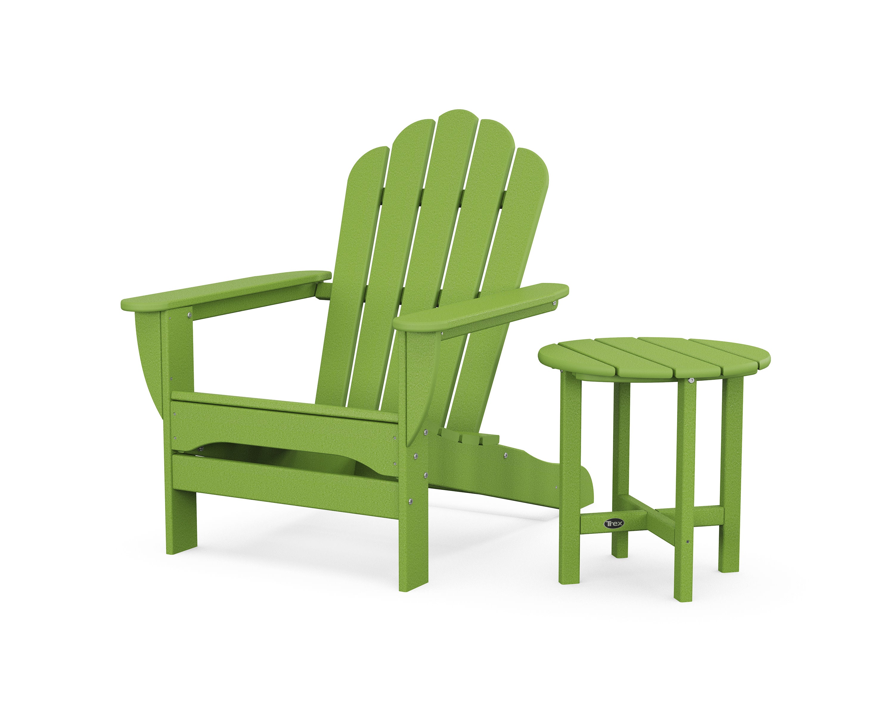 Monterey Bay Oversized Adirondack Chair with Side Table in Lime