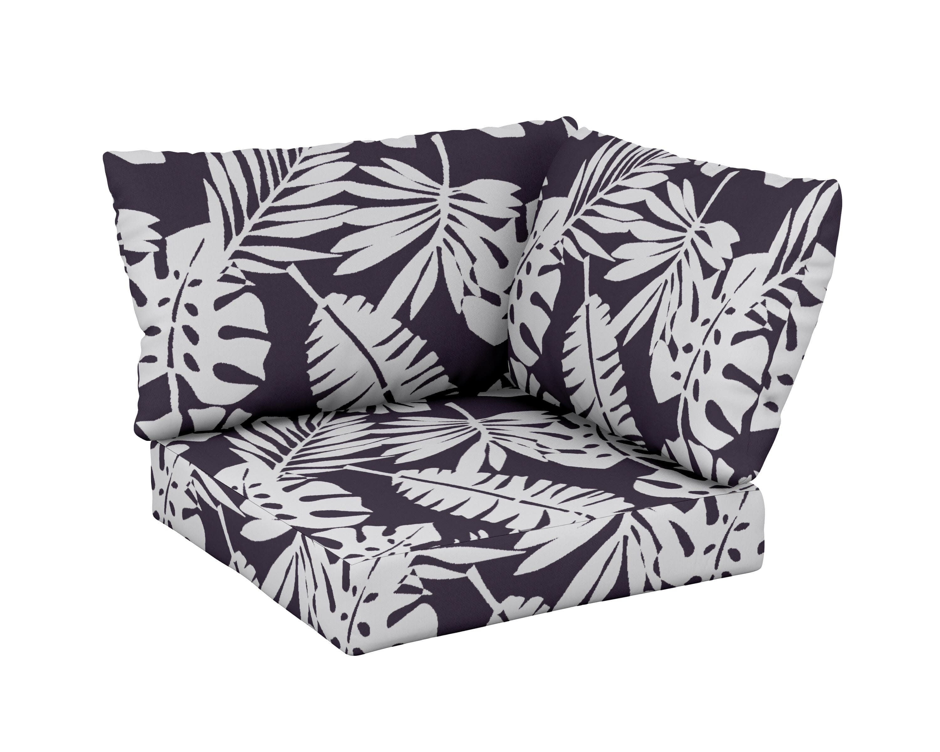 Modular Corner Cushion Set in Leaf Navy