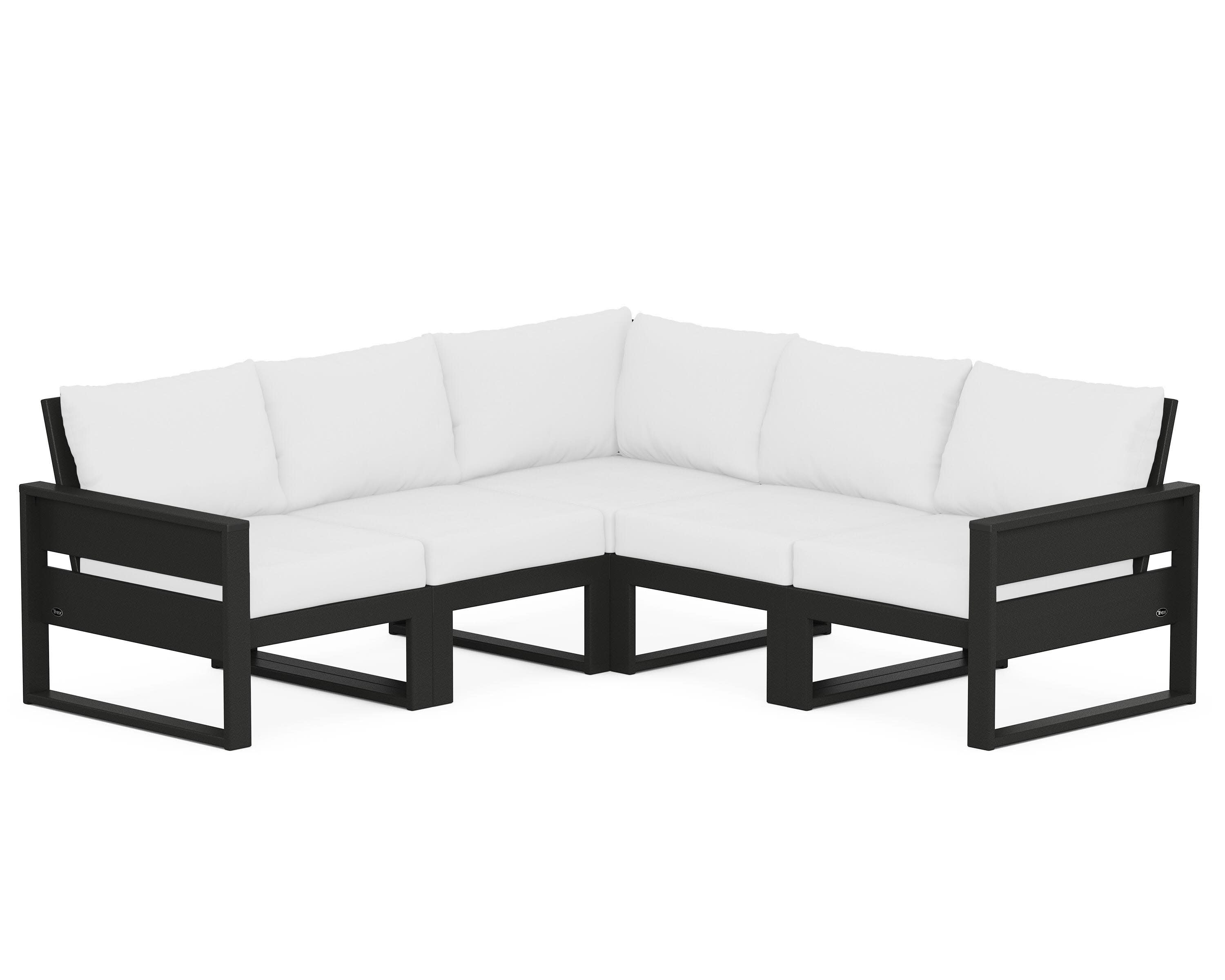 Eastport 5-Piece Sectional in Charcoal Black / Natural
