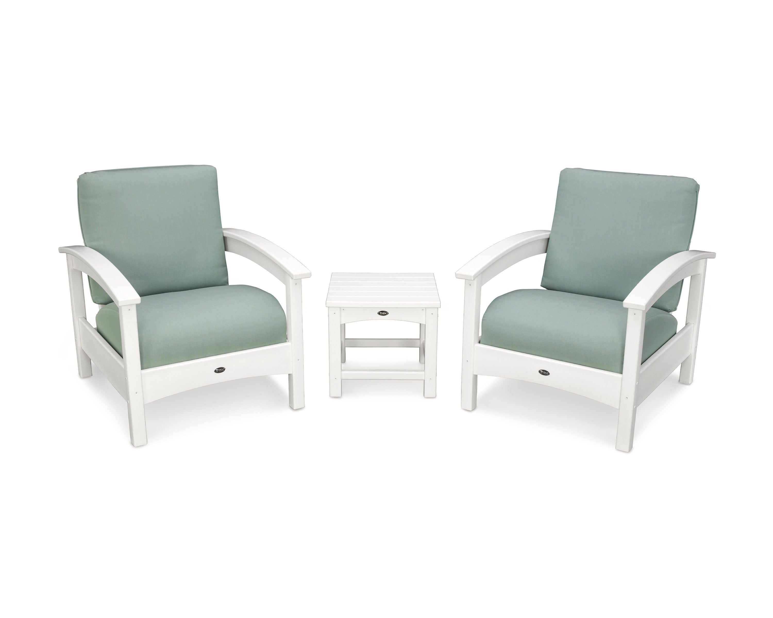 Rockport Club 3-Piece Deep Seating Conversation Set in Classic White / Spa