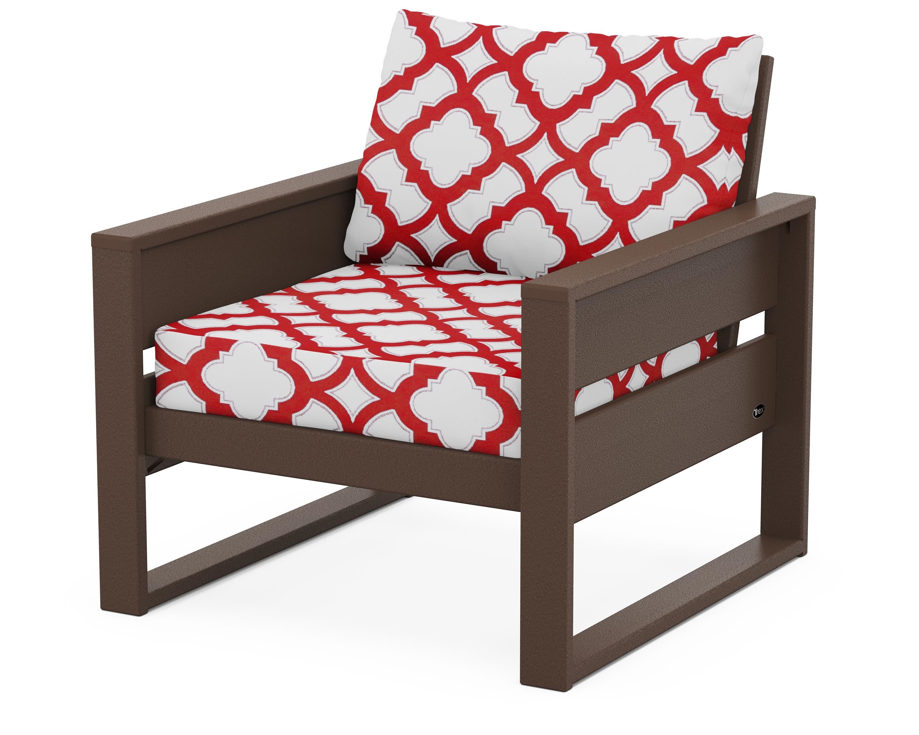 Eastport Club Chair in Vintage Lantern / Trellis Crimson